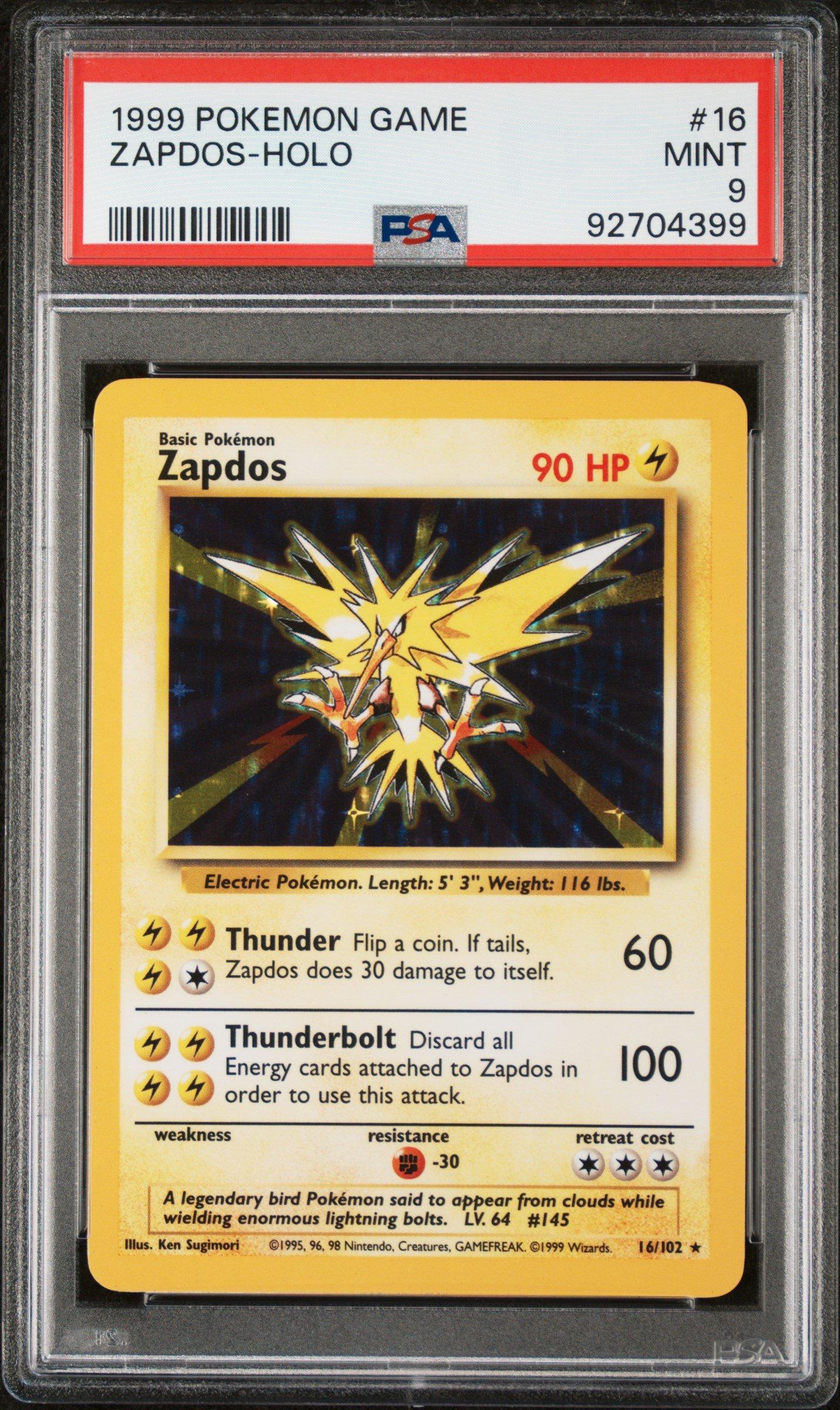 1999 Pokemon Game 16 Zapdos-holo PSA 9 Graded Card | GameStop