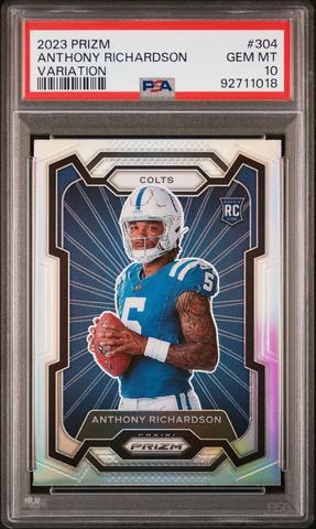 2023 Panini Prizm 343 Anthony Richardson Purple Pulsar PSA