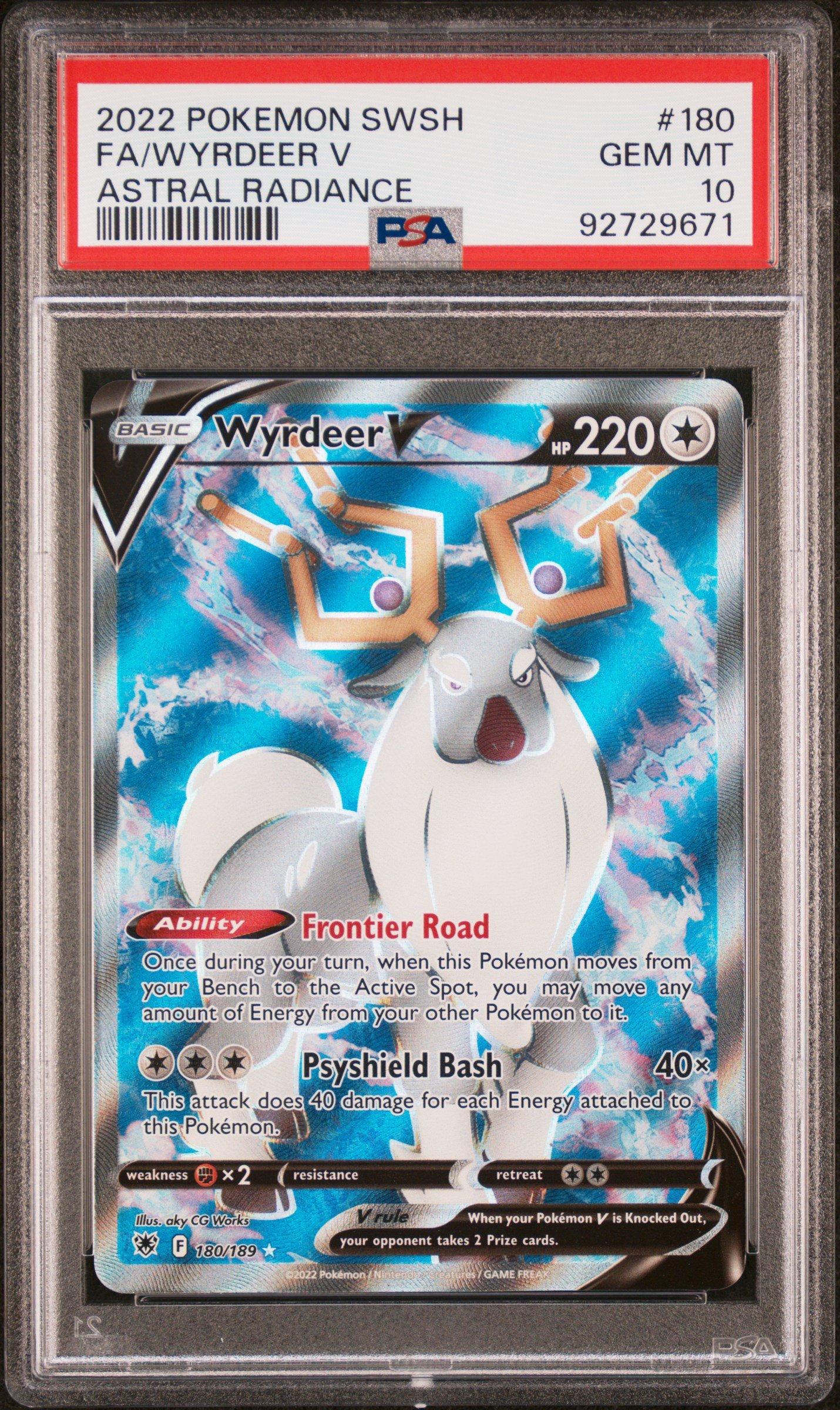2022 Pokemon Sword & Shield Astral Radiance 180 Full Art/wyrdeer V PSA 10