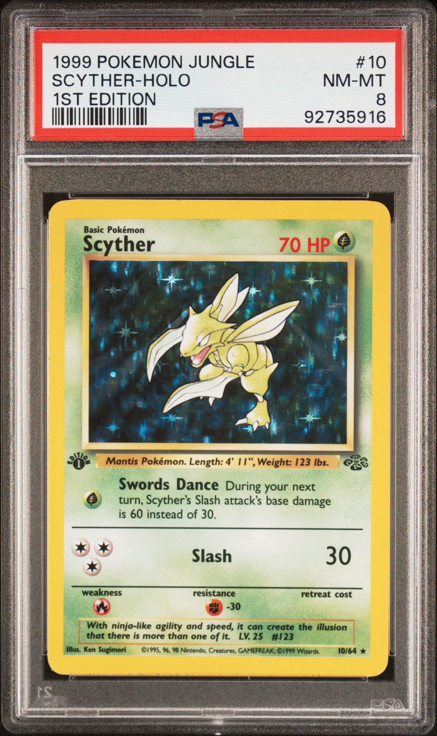 1999 Pokemon Jungle 10 Scyther PSA 8