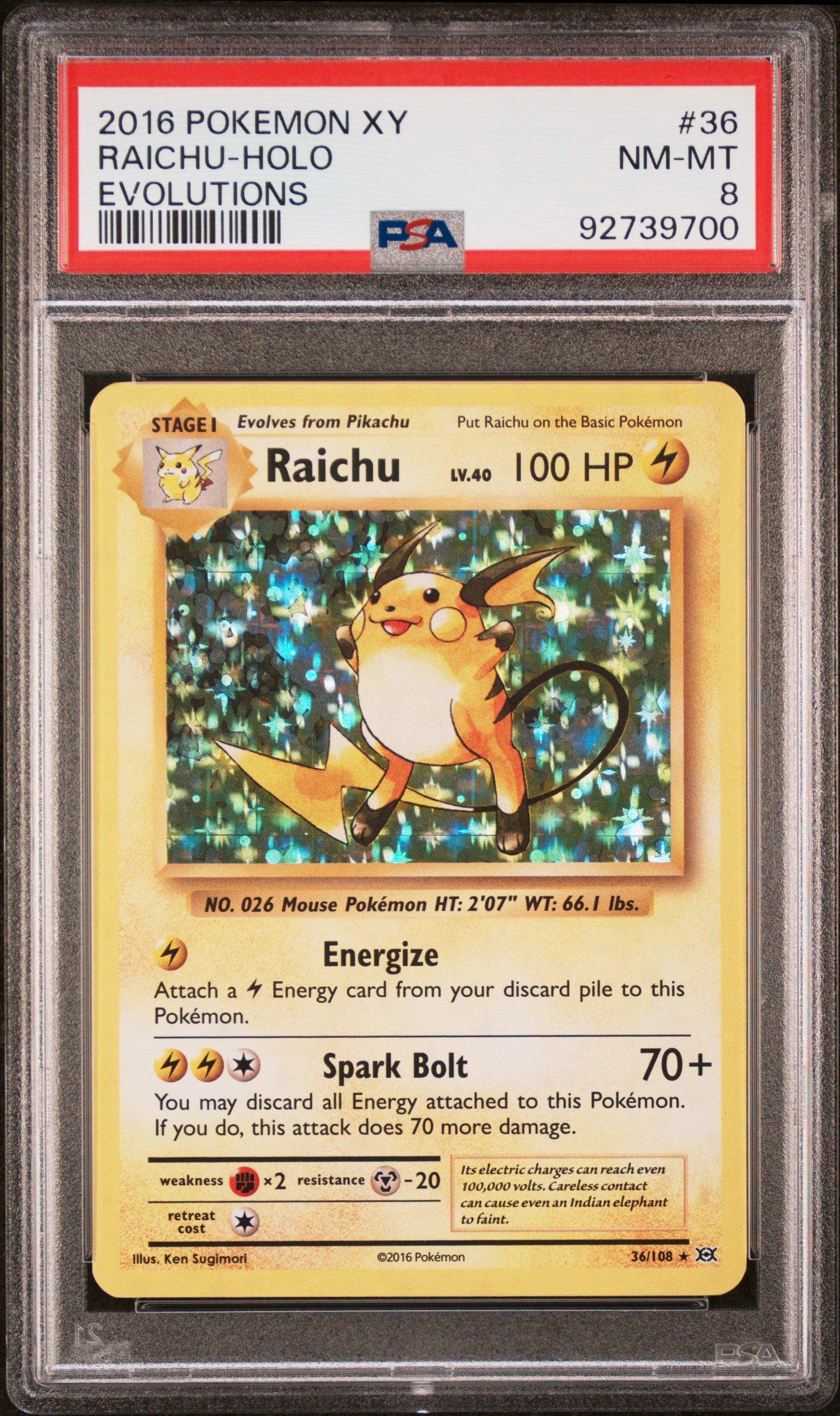2016 Pokemon Xy Evolutions 36 Raichu-holo PSA 8 Graded Card | GameStop