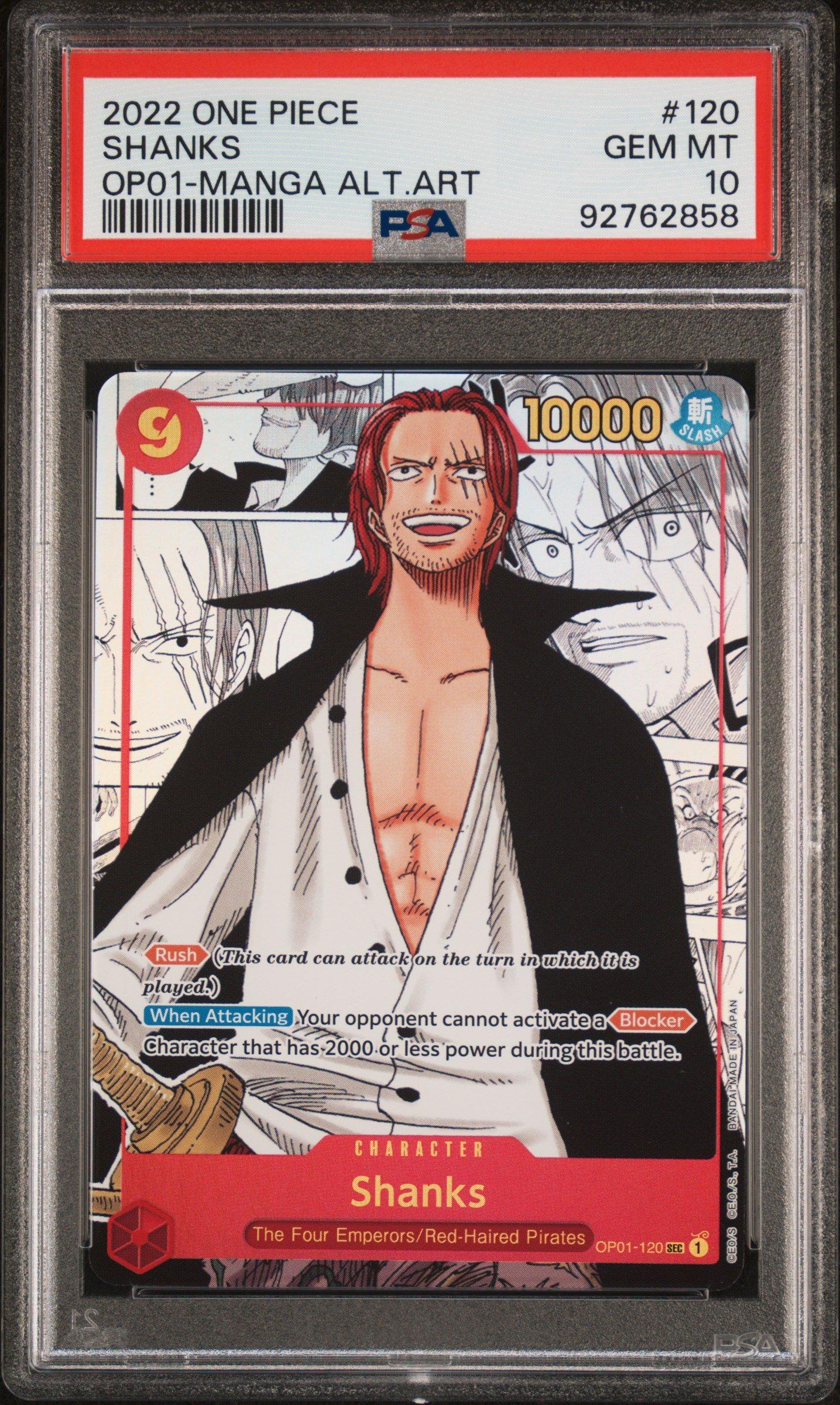 2022 One Piece Op01-romance Dawn 120 Shanks Manga Alternate Art