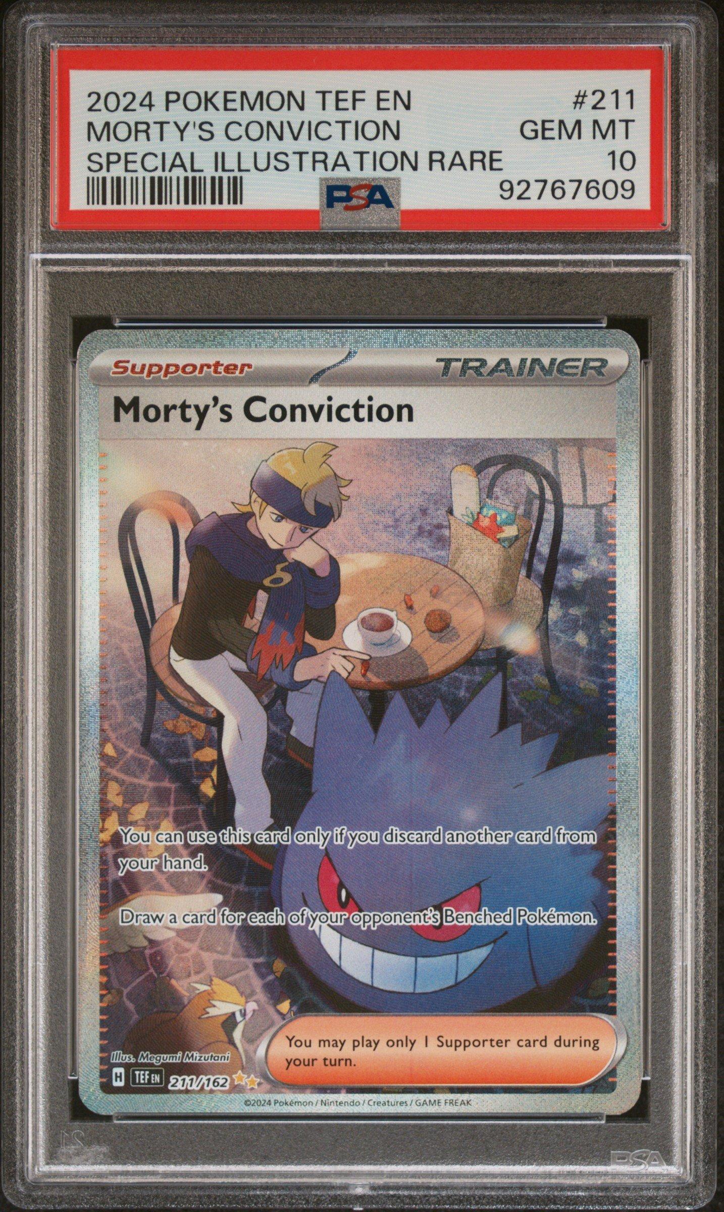 2024 Pokemon Tef En-temporal Forces 211 Morty's Conviction Special  Illustration Rare PSA 10 Graded Card | GameStop