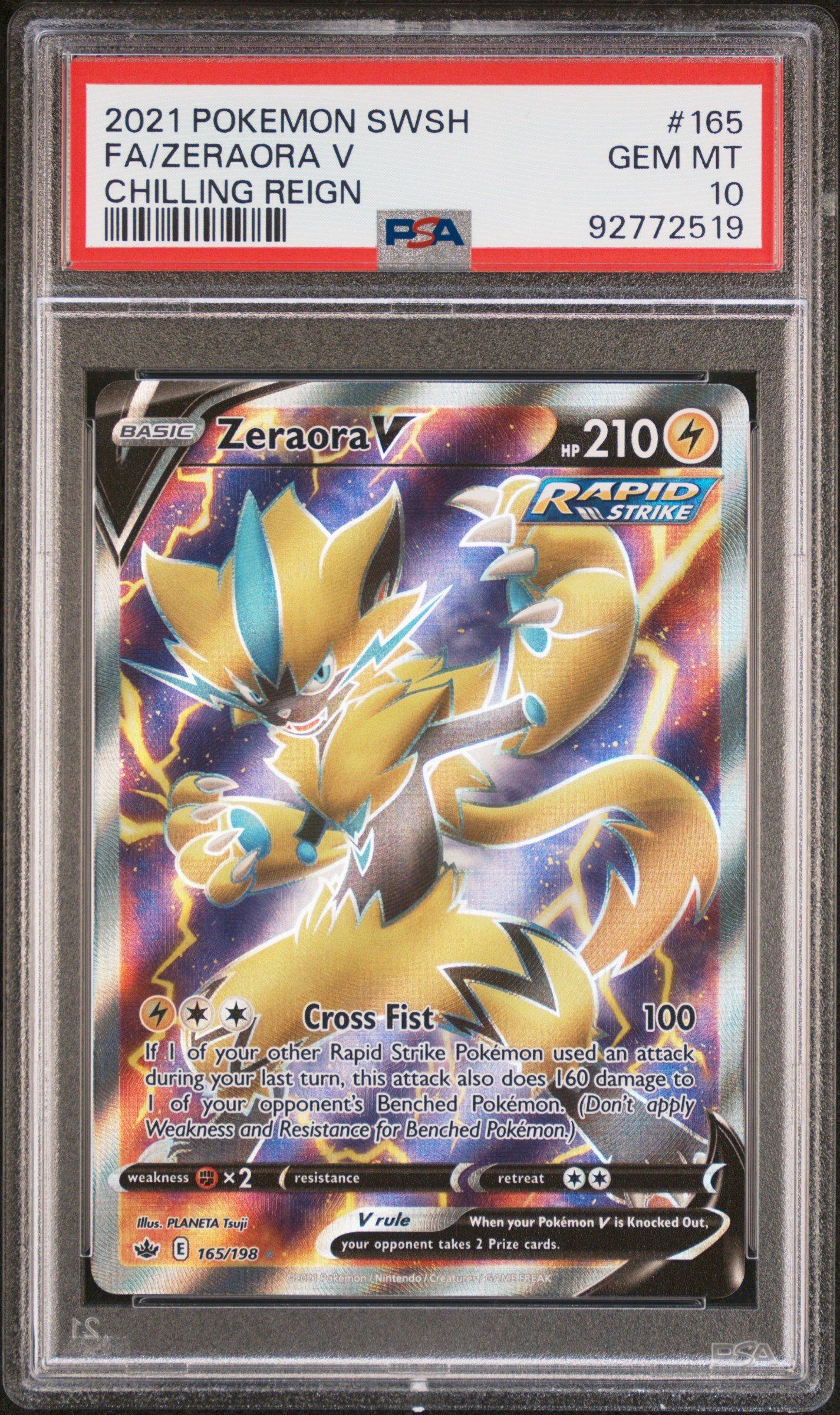 2021 Pokemon Sword & Shield Chilling Reign 165 Fa/zeraora V PSA 10 ...