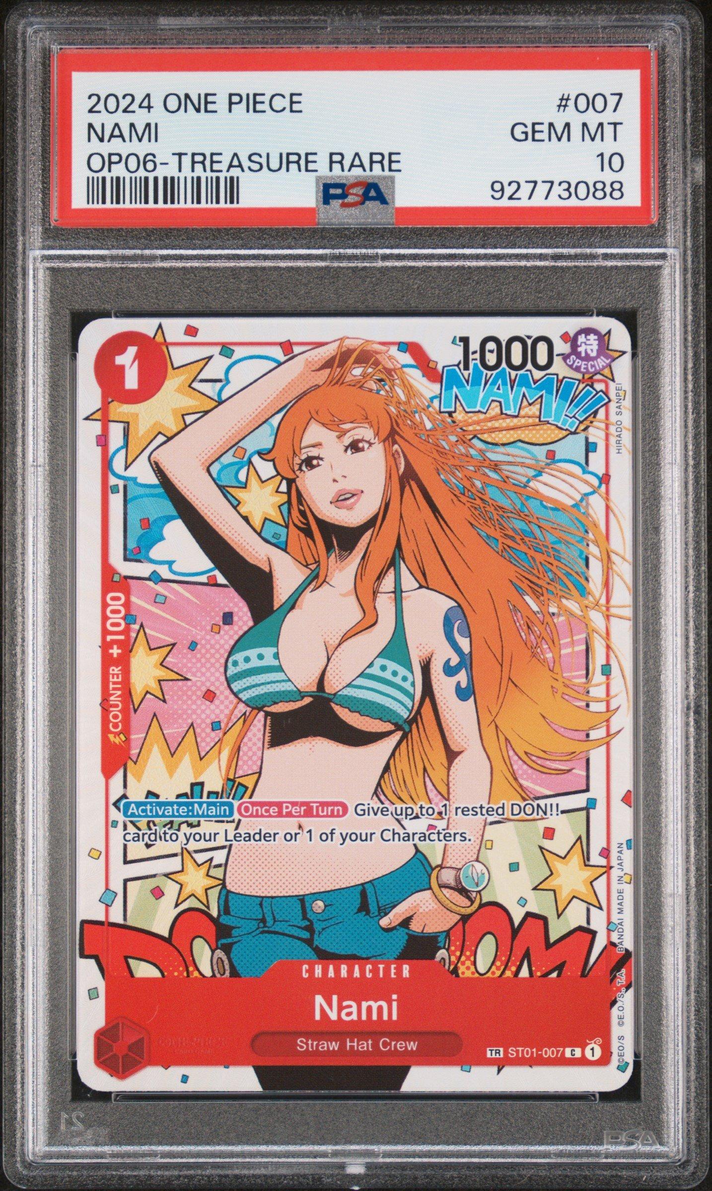2024 ONE PIECE Nami トレジャーレアカード　PSA10 2024 One Piece Op06-wings Of The Captain 007 Nami Treasure Rare
