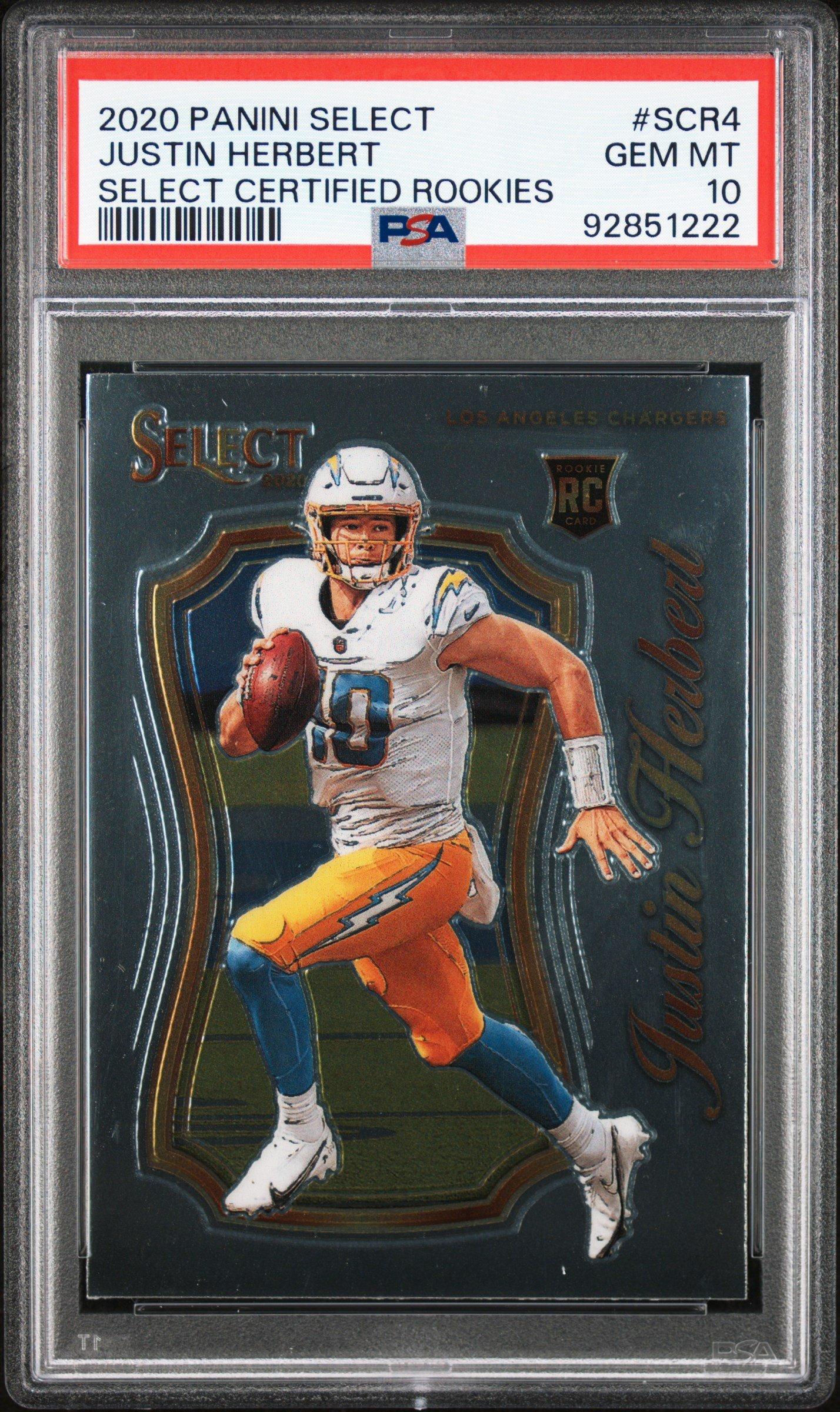 2020 Panini Select Select Certified Rookies Scr4 Justin Herbert PSA 10 Graded  Card | GameStop