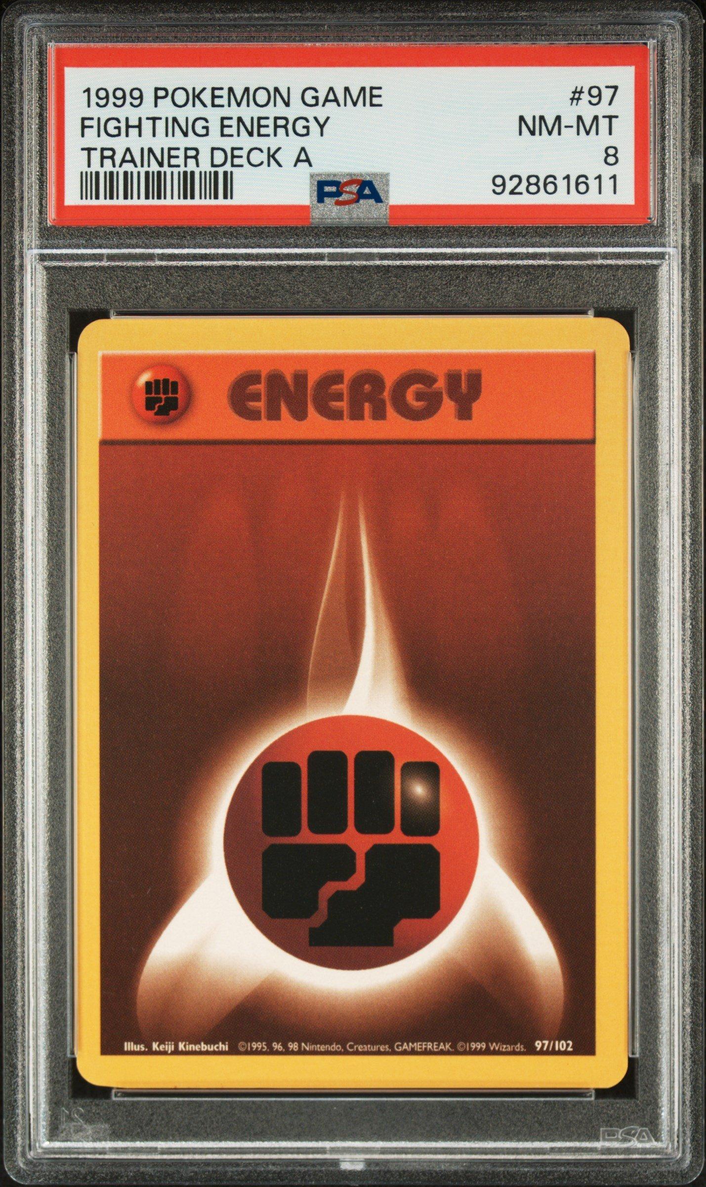1999 Pokemon Game 97 Fighting Energy Trainer Deck A PSA 8