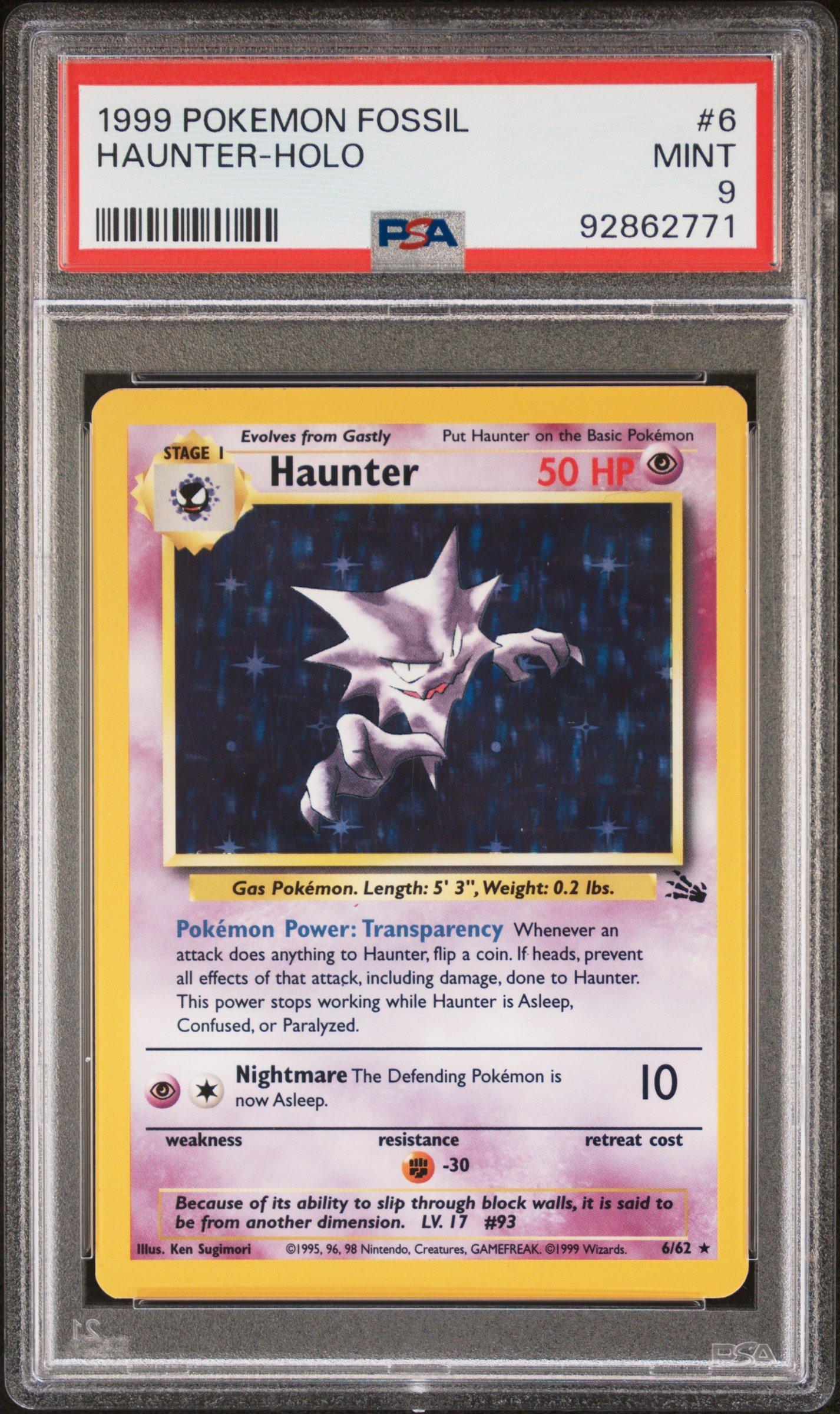 1999 Pokemon Fossil 6 Haunter-holo PSA 9 Graded Card | GameStop