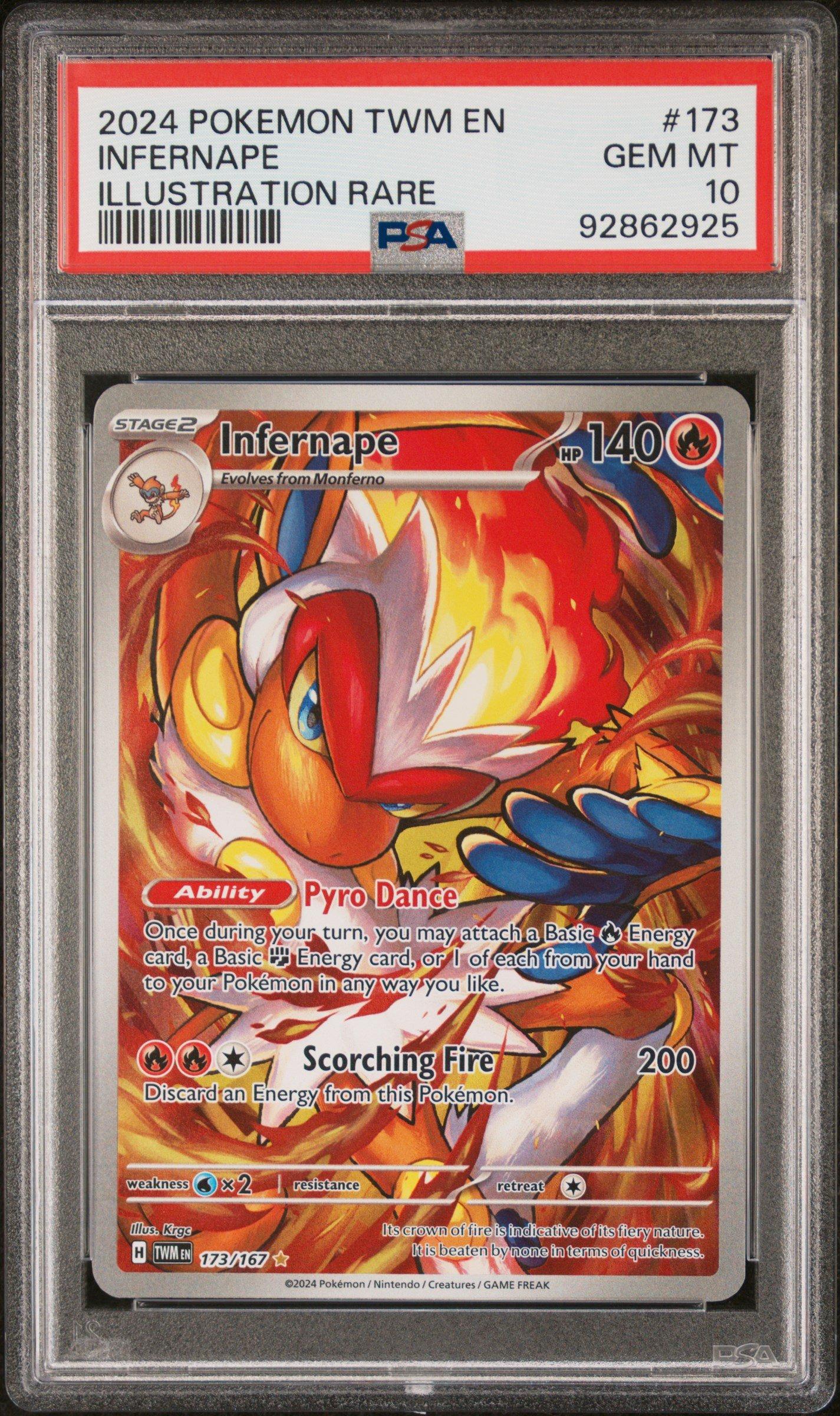 2024 Pokemon Twm En-twilight Masquerade 173 Infernape Illustration Rare PSA