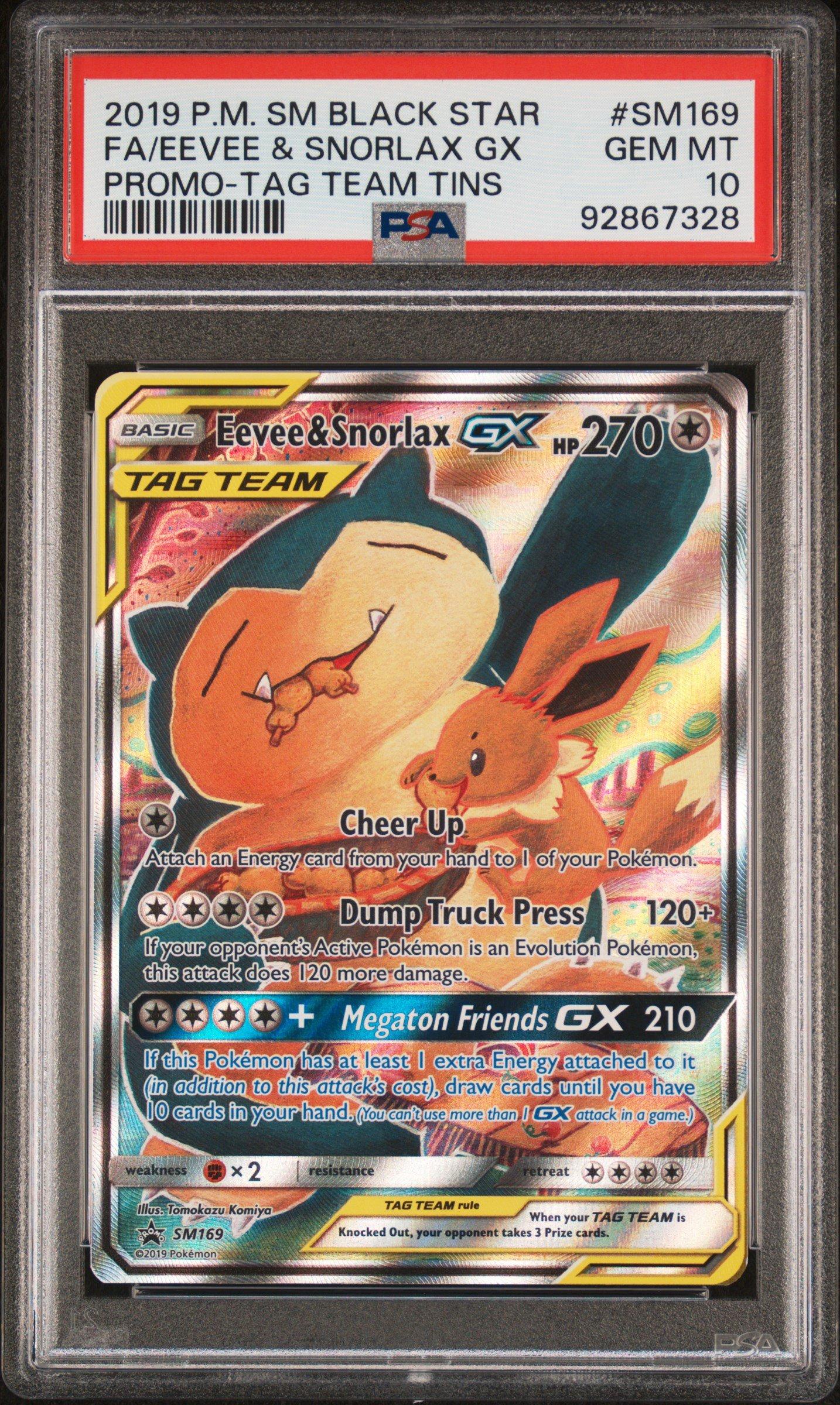 2019 Pokemon Sm Black Star Promo Sm169 Full Art/eevee & Snorlax Gx
