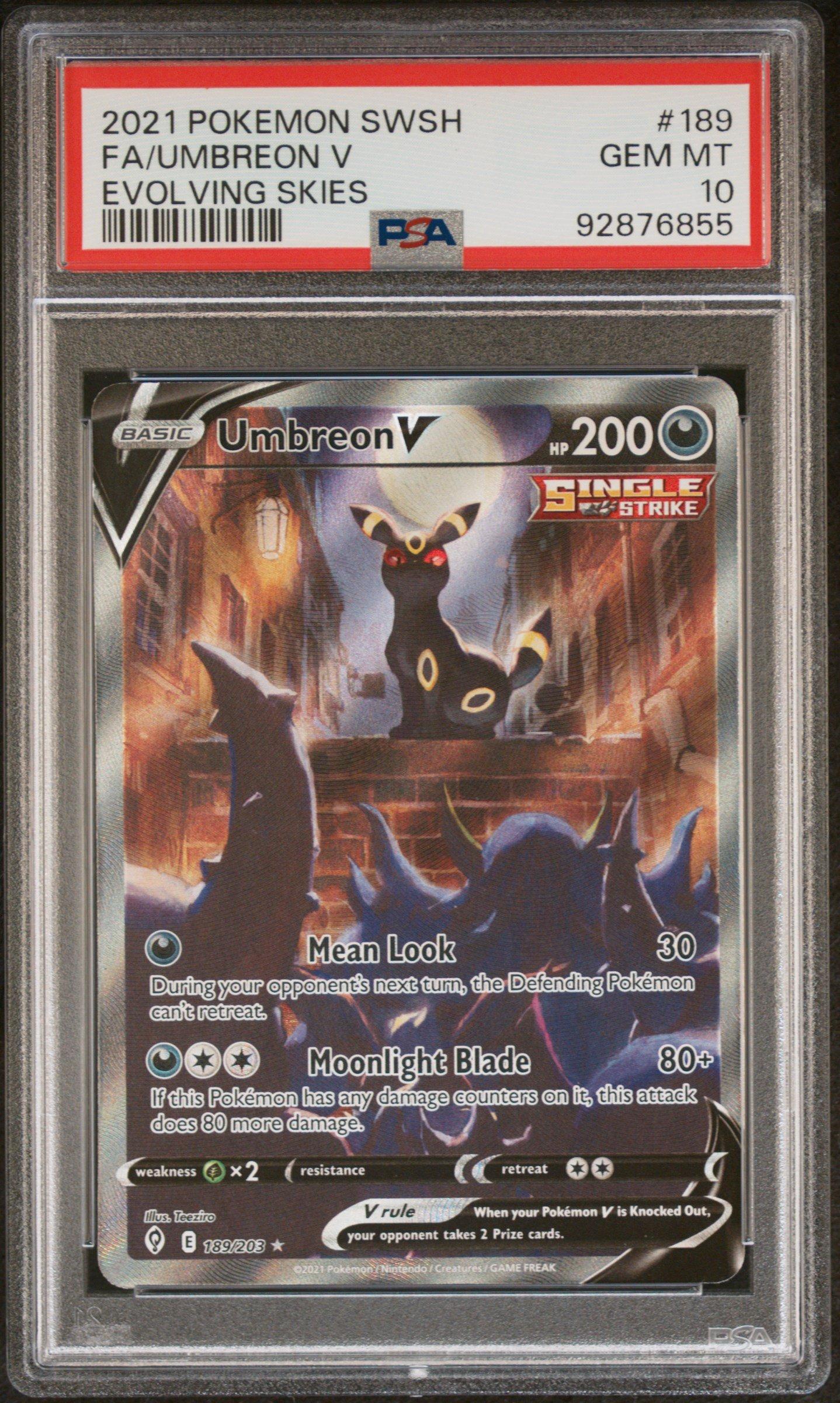 2021 Pokemon Sword & Shield Evolving Skies 189 Full Art/umbreon V