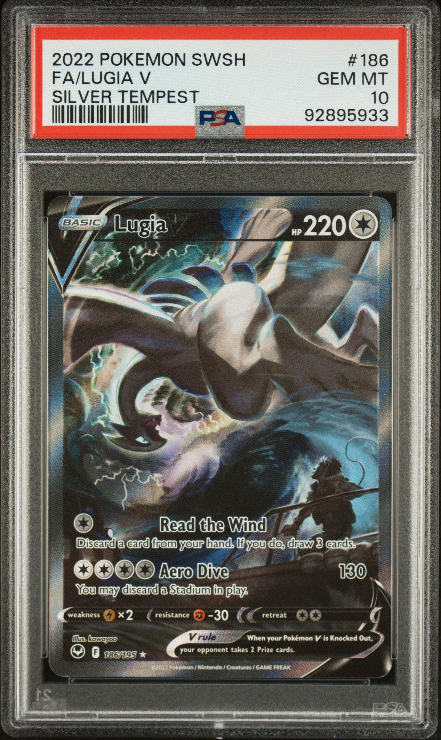 2022 Pokemon Sword & Shield Silver Tempest 186 Full Art/lugia V PSA 10 ...