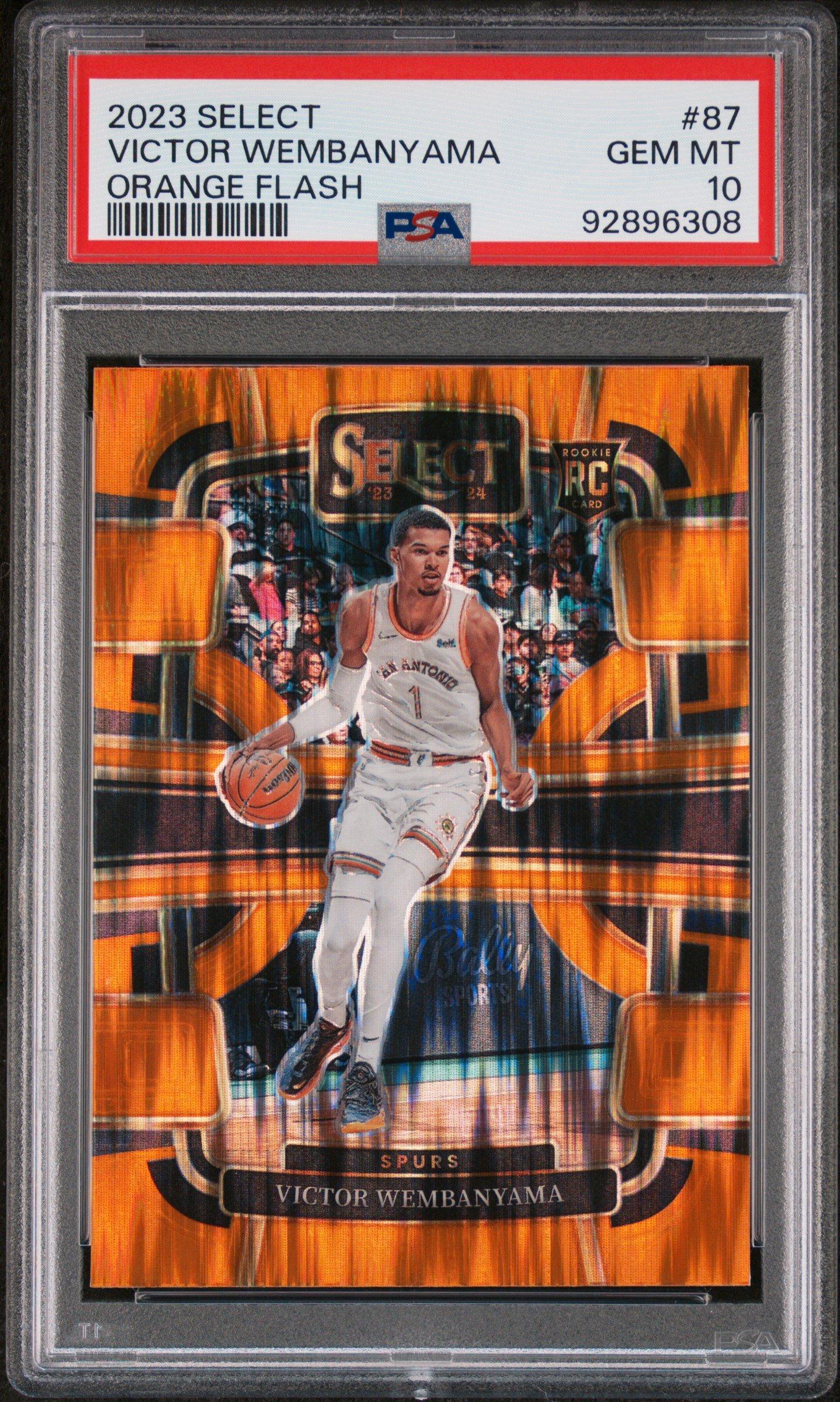 2023 Panini Select 87 Victor Wembanyama Orange Flash PSA 10 Graded