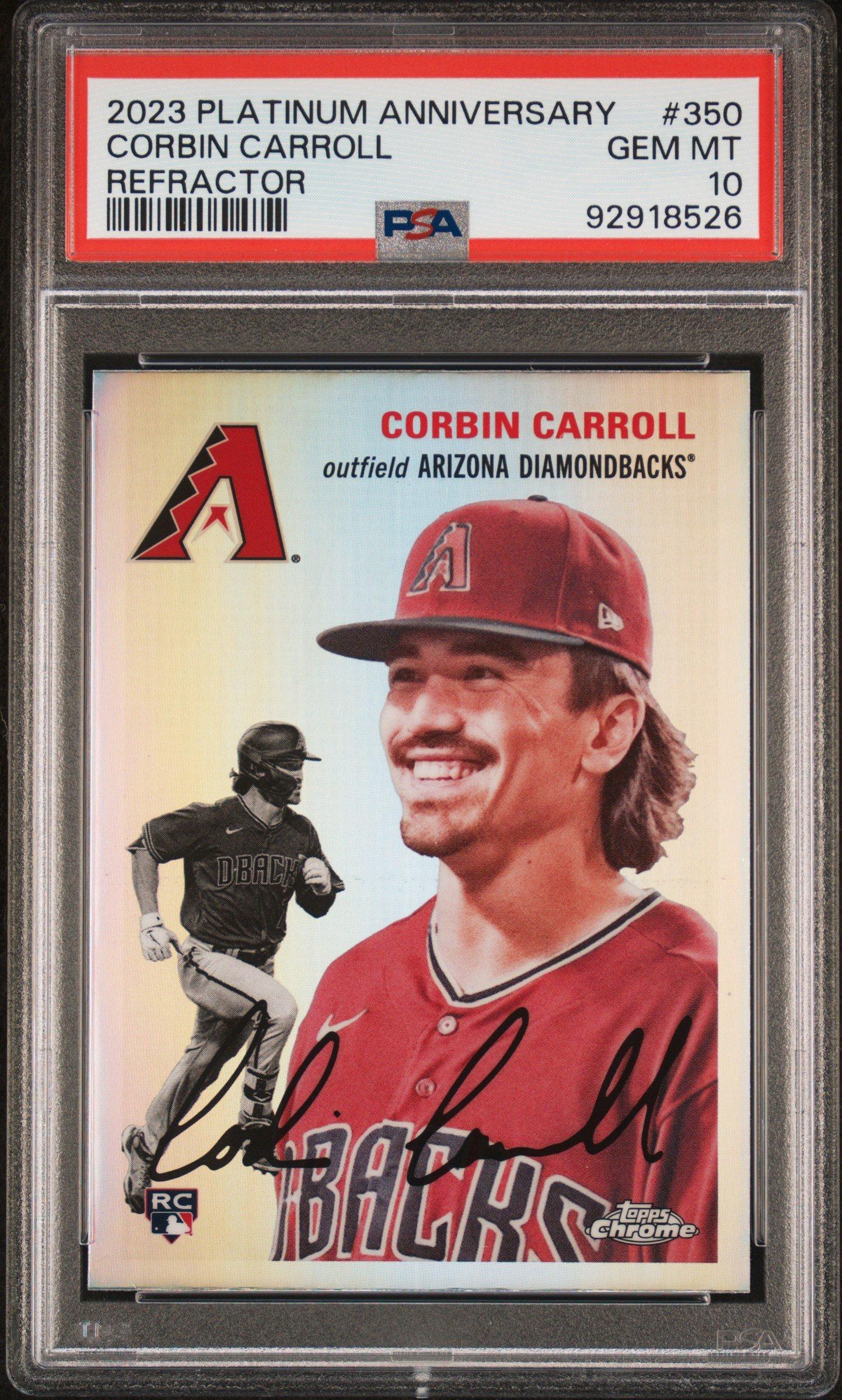 2023 Topps Chrome Platinum Anniversary 350 Corbin Carroll Refractor PSA 10