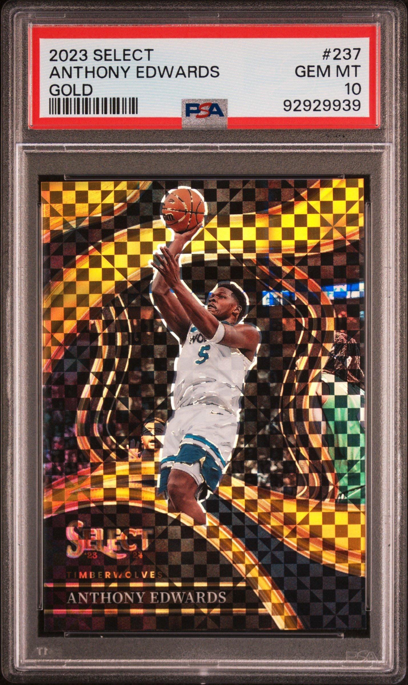 2023 Panini Select 237 Anthony Edwards Gold Prizm PSA 10