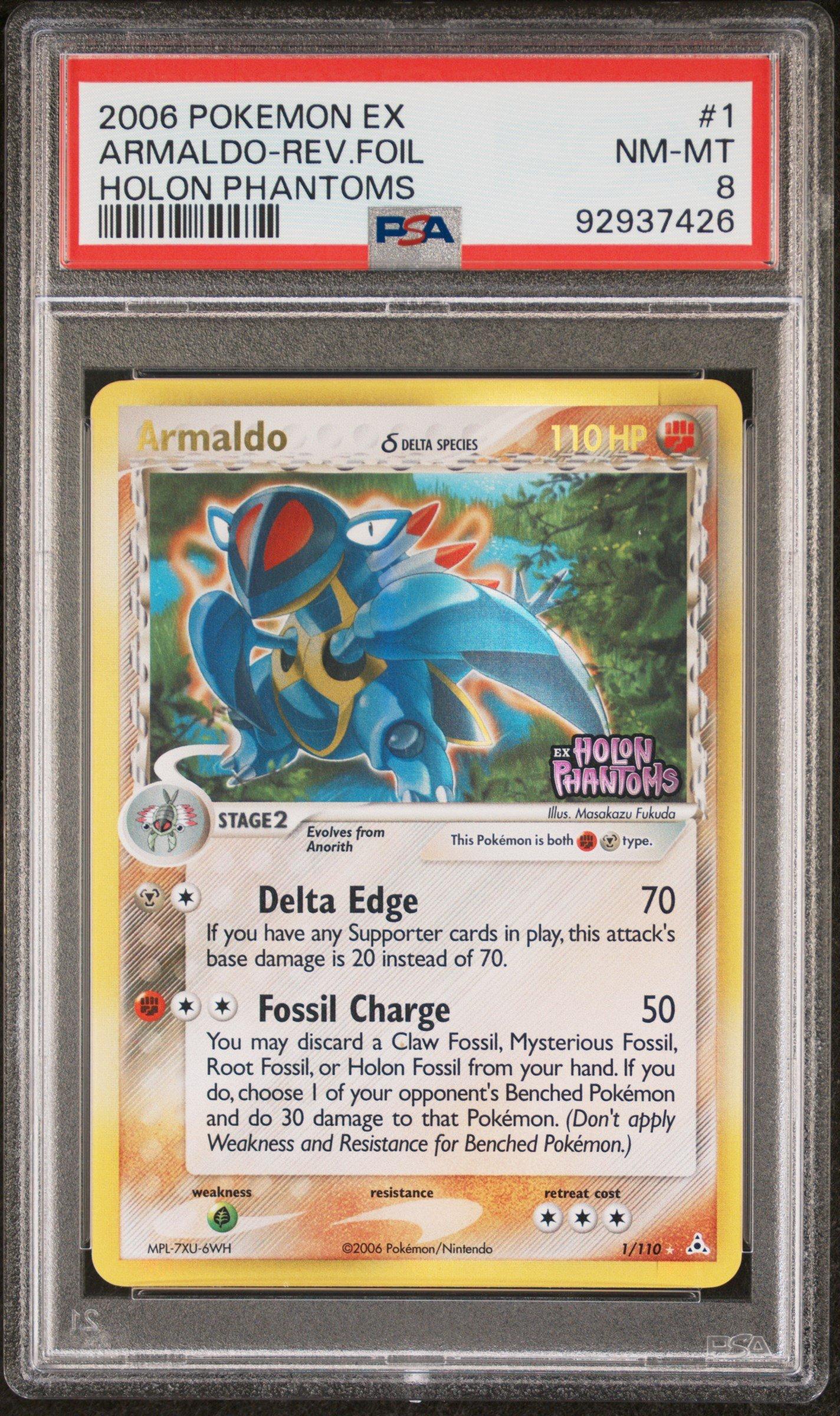 2006 Pokemon Ex Holon Phantoms 1 Armaldo-reverse Foil PSA 8