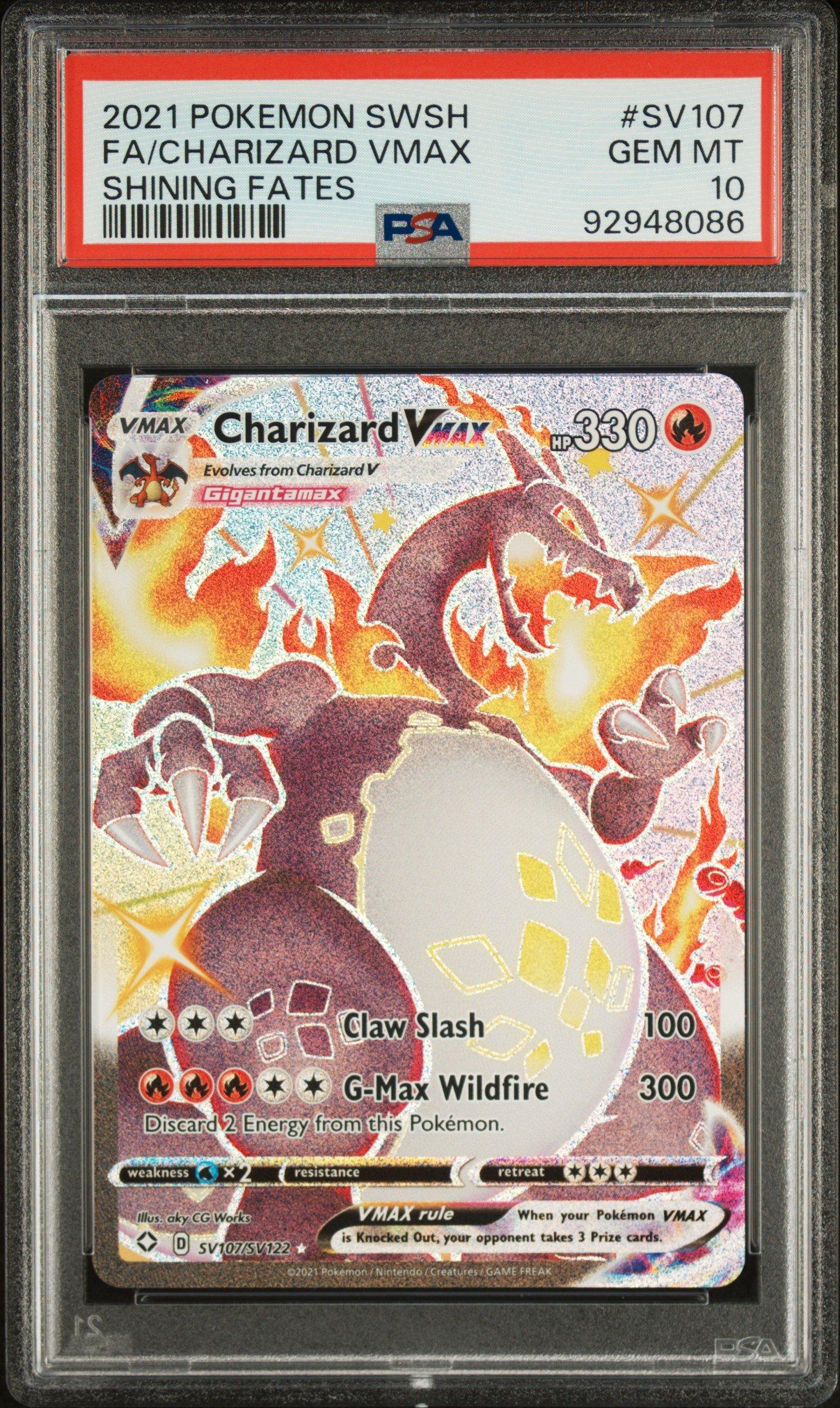 2021 Pokemon Sword & Shield Shining Fates Sv107 Full Art/charizard