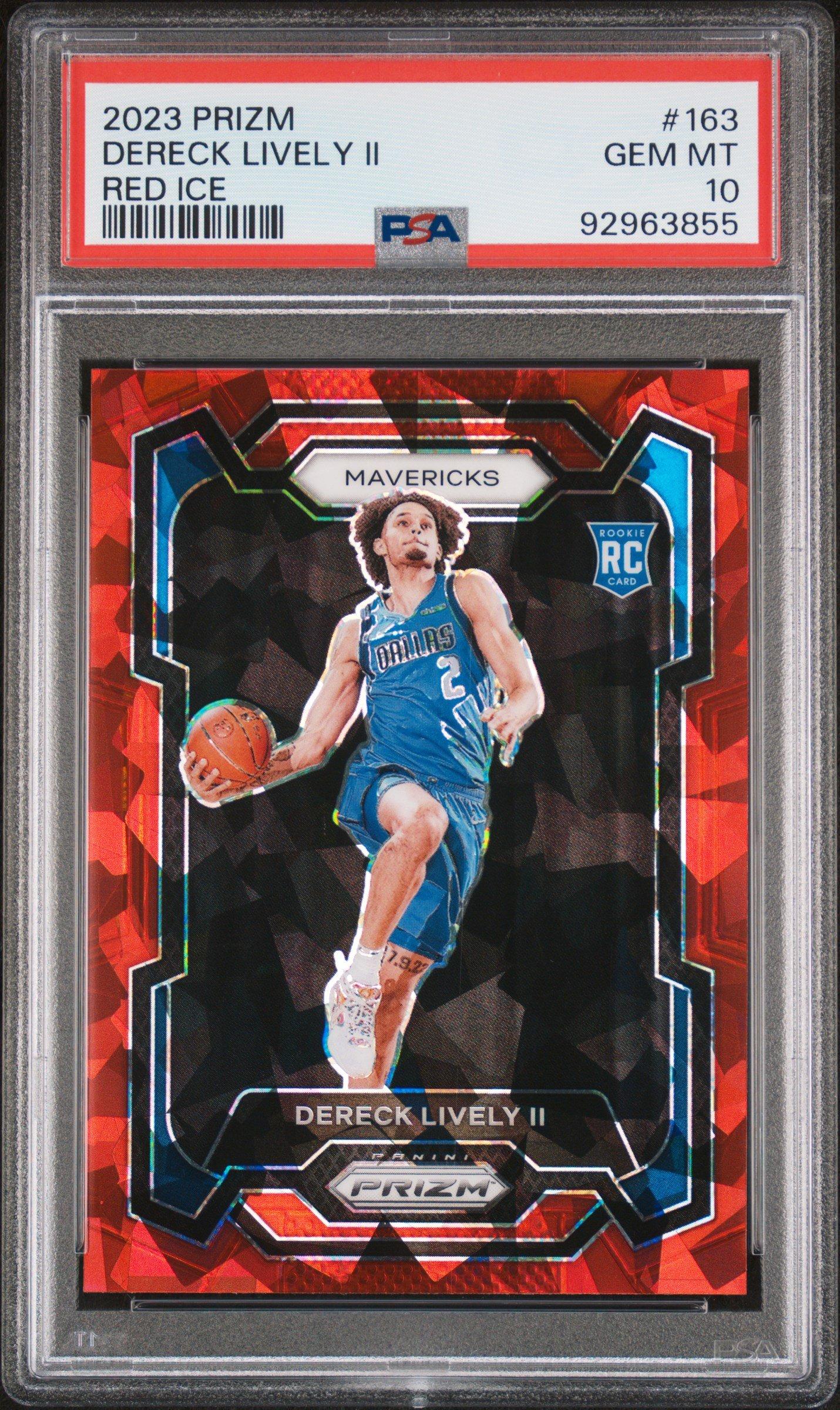 2023 Panini Prizm 163 Dereck Lively Ii Red Ice PSA 10
