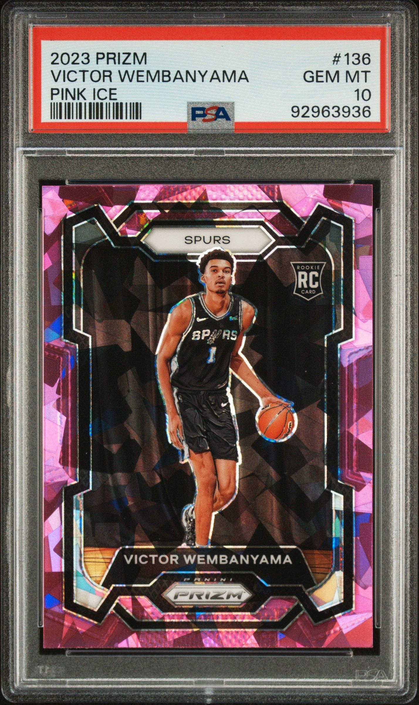 2023 Panini Prizm 136 Victor Wembanyama Pink Ice PSA 10 Graded