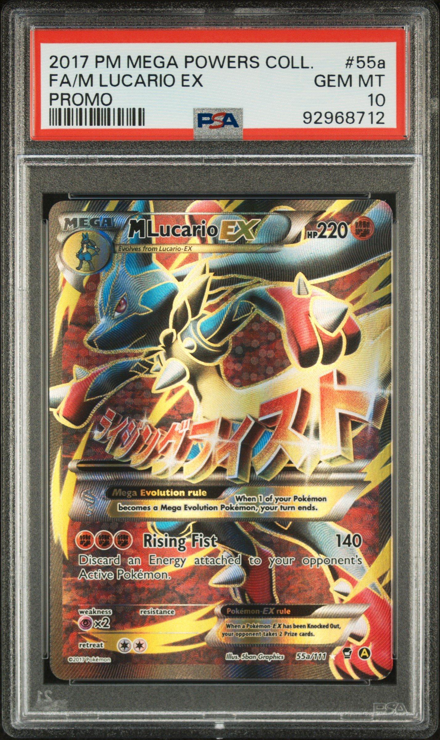 2017 Pokemon Mega Powers Collection Promo 55a Full Art/m Lucario Ex PSA