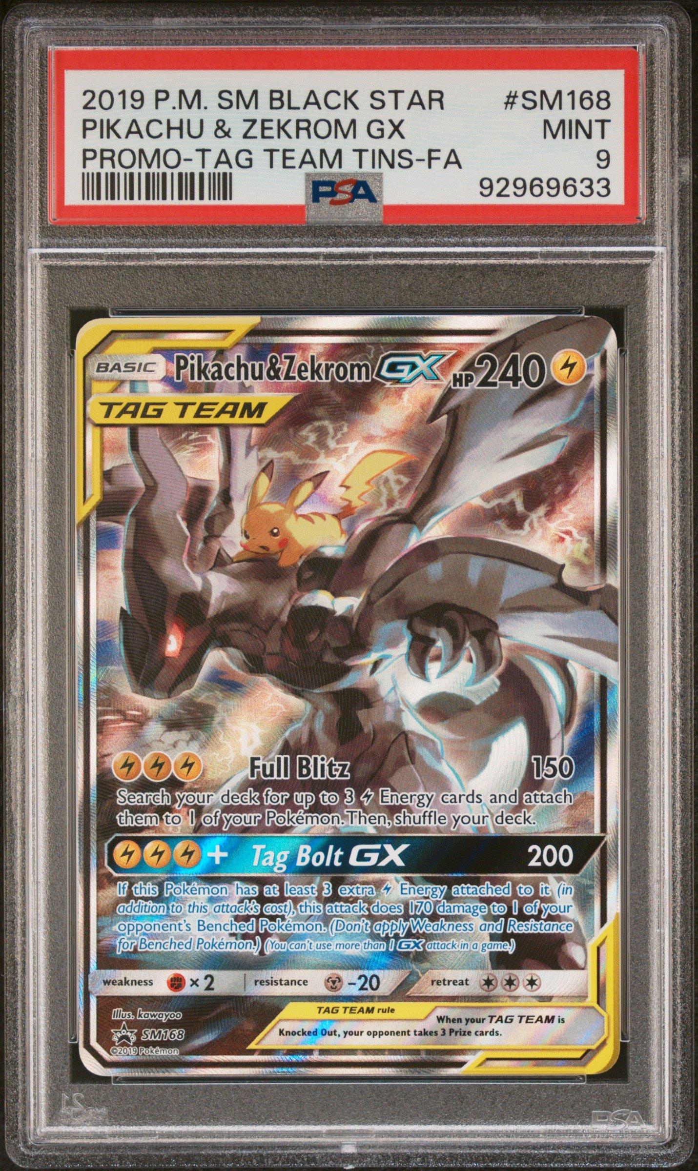 2019 Pokemon Sm Black Star Promo Sm168 Full Art/pikachu & Zekrom