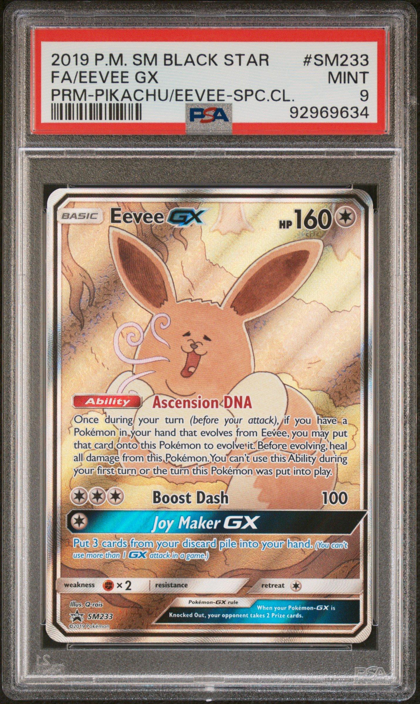 2019 Pokemon Sm Black Star Promo Sm233 Full Art/eevee Gx Pikachu