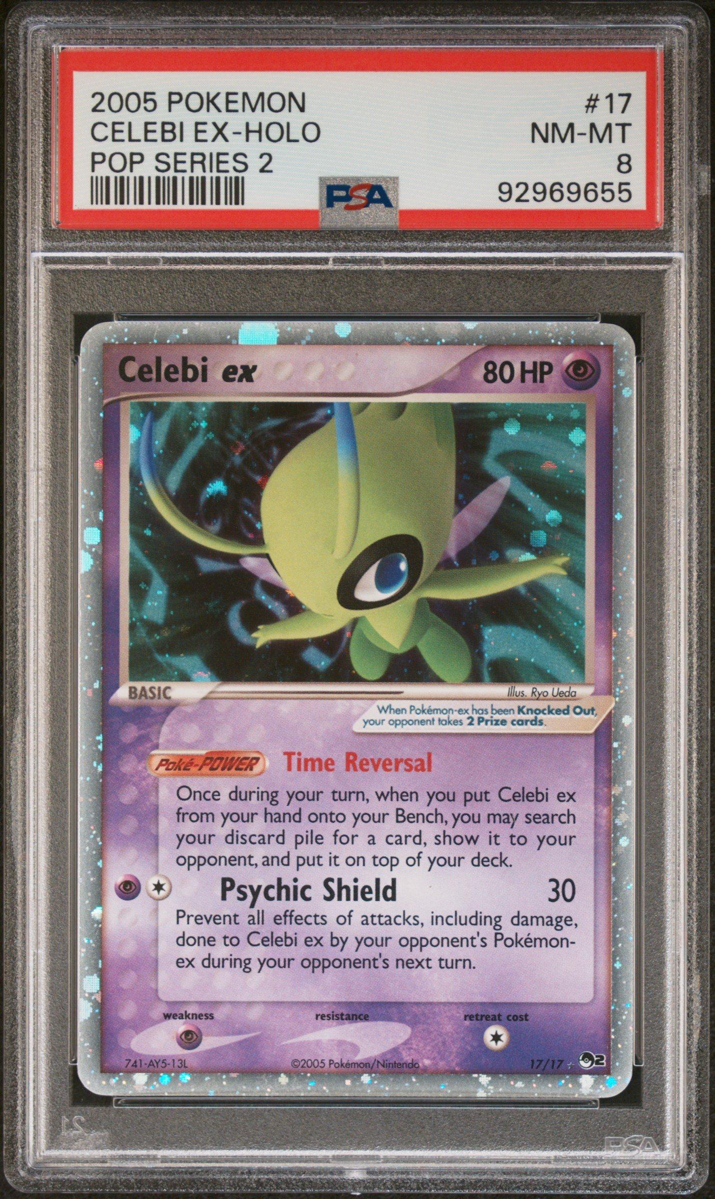 celebi ex pokemon card value 2005 Pokemon Pop Series 2 17 Celebi Ex-holo PSA 8 Graded Card
