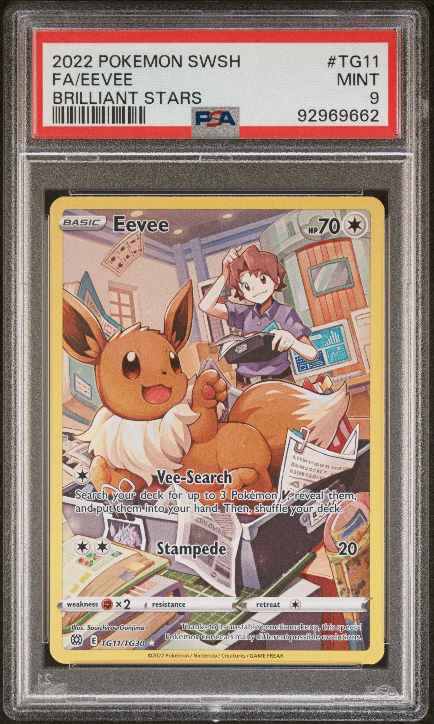 2022 Pokemon Sword & Shield Brilliant Stars Tg11 Full Art/eevee PSA 9  Graded Card | GameStop
