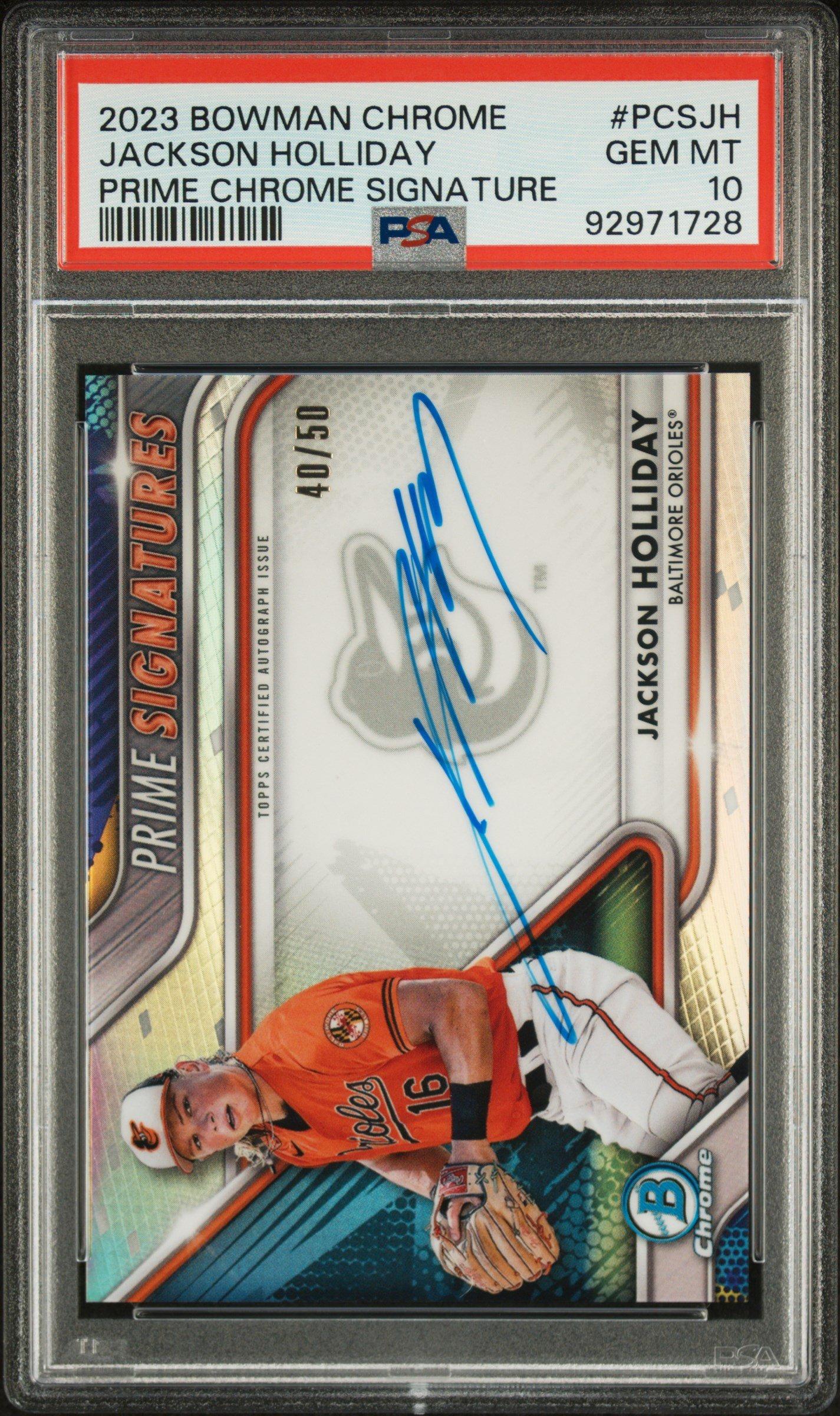 2023 Bowman Chrome Prime Chrome Signature Pcsjh Jackson Holliday 