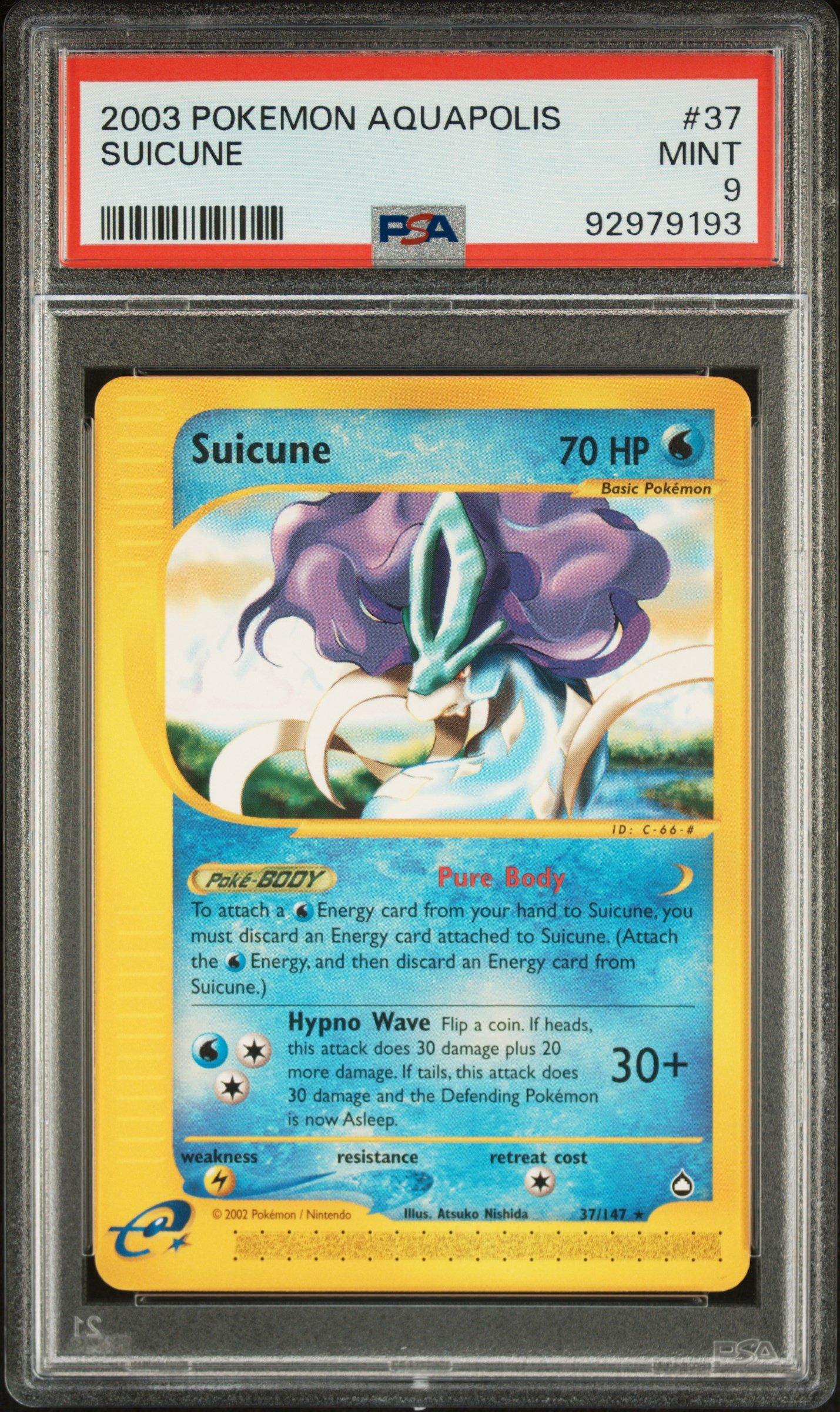 2003 Pokemon Aquapolis 37 Suicune PSA 9