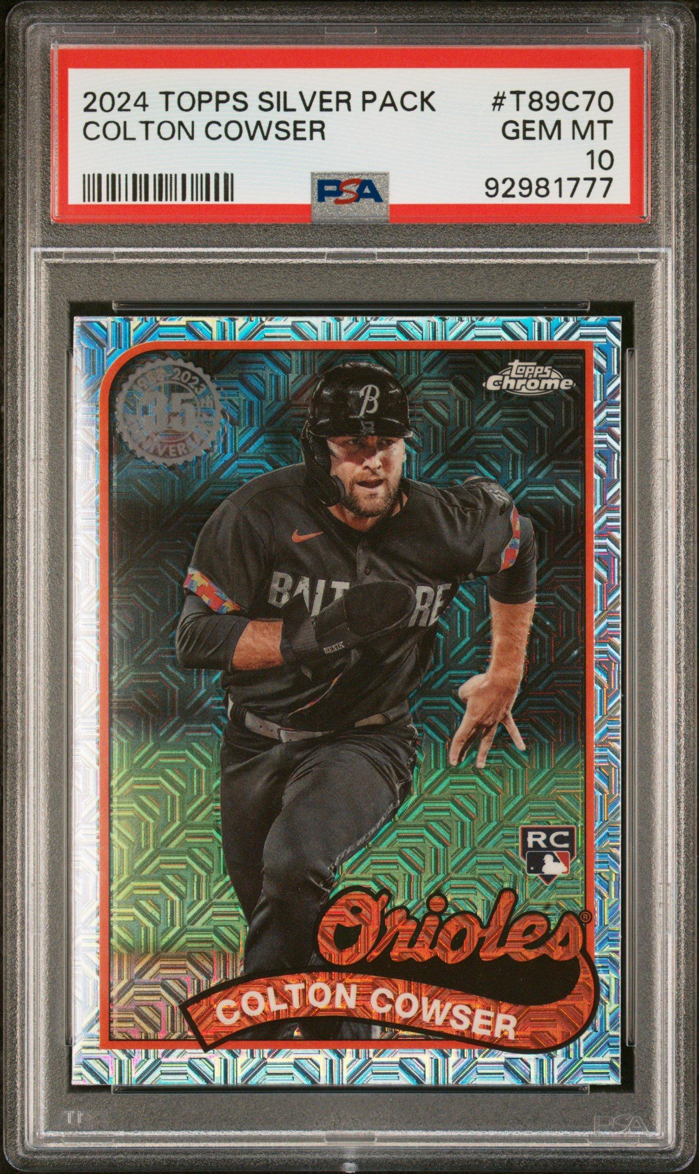 2024 Topps Silver Pack 1989 Chrome Promo T89c70 Colton Cowser PSA 10