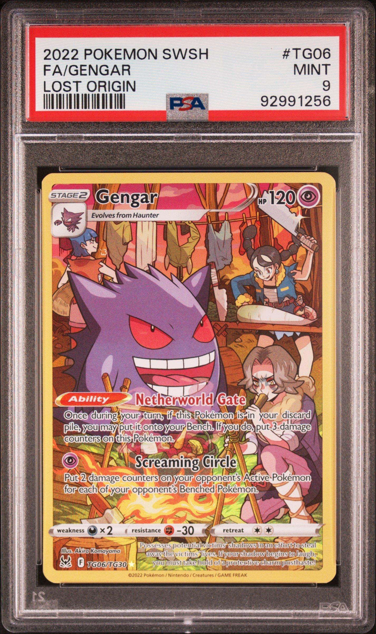 2022 Pokemon Sword & Shield Lost Origin Tg06 Full Art/gengar PSA 9