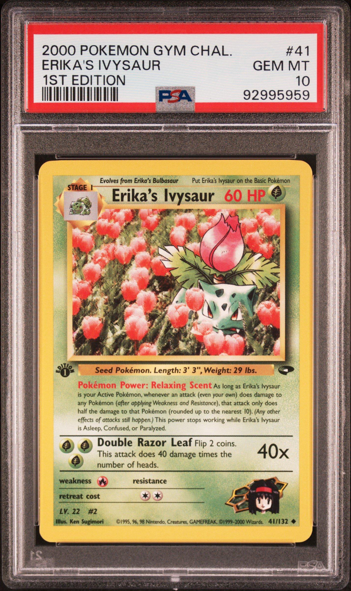 2000 Pokemon Gym Challenge 41 Erika's Ivysaur 1st Edition PSA 10