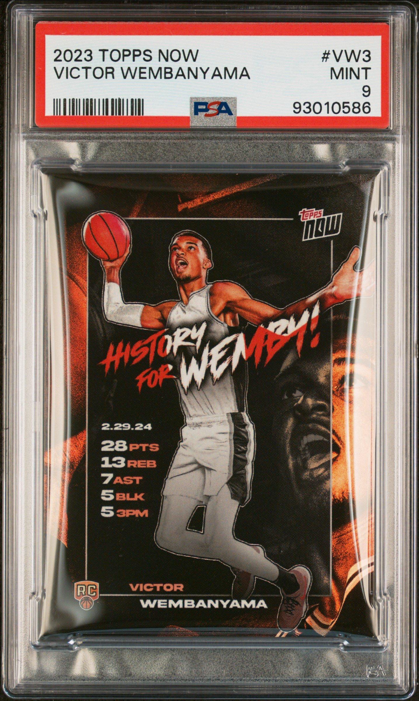 2023 Topps Now Vw3 Victor Wembanyama PSA 9