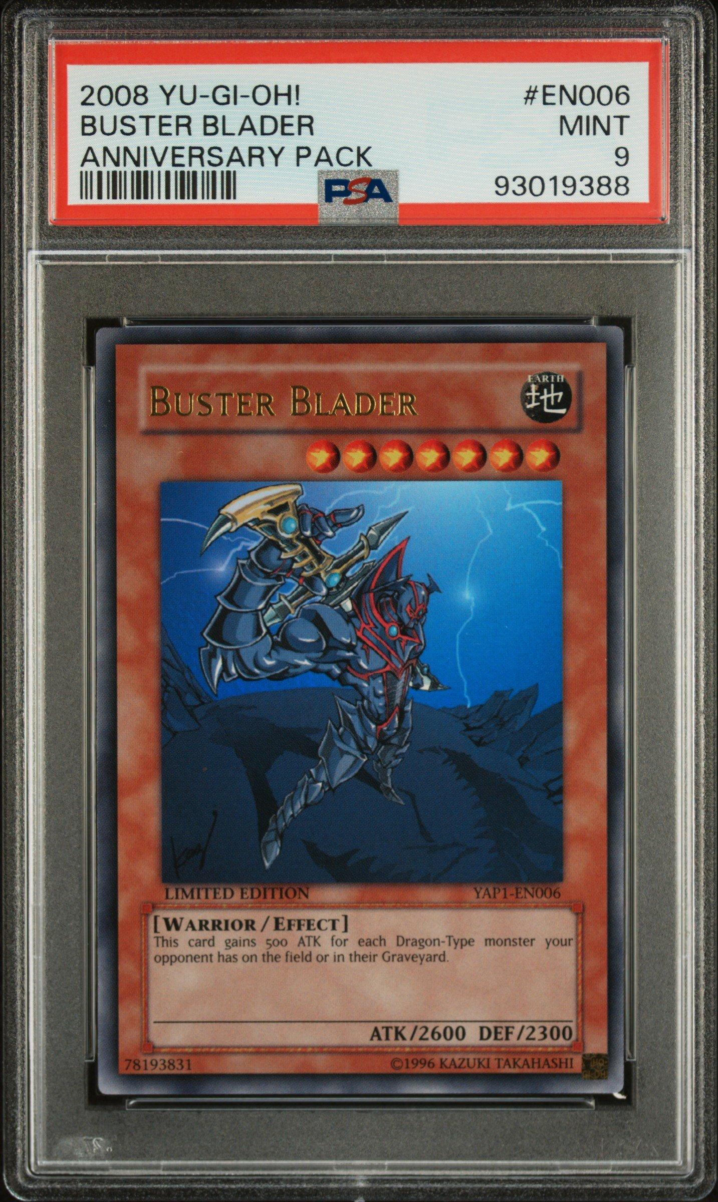 yugioh psa graded cards 2008 Yu-gi-oh! Anniversary Pack En006 Buster Blader PSA 9 Graded Card