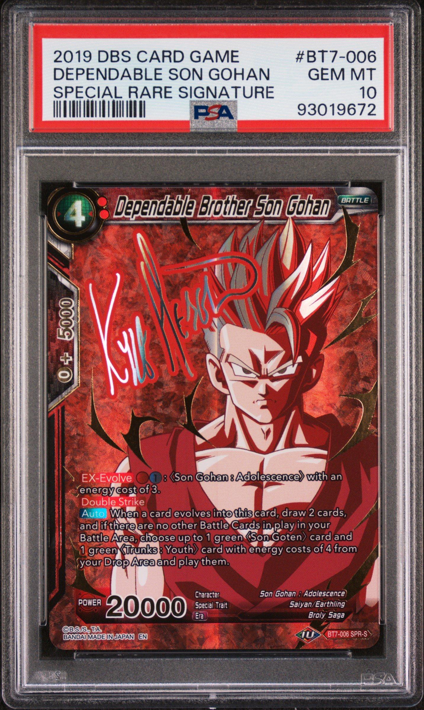 2019 Dragon Ball Super Card Game Series 7 Assault Of The Saiyans Bt7-006 Dependable Brother Son Gohan Special Rare Signature PSA 10