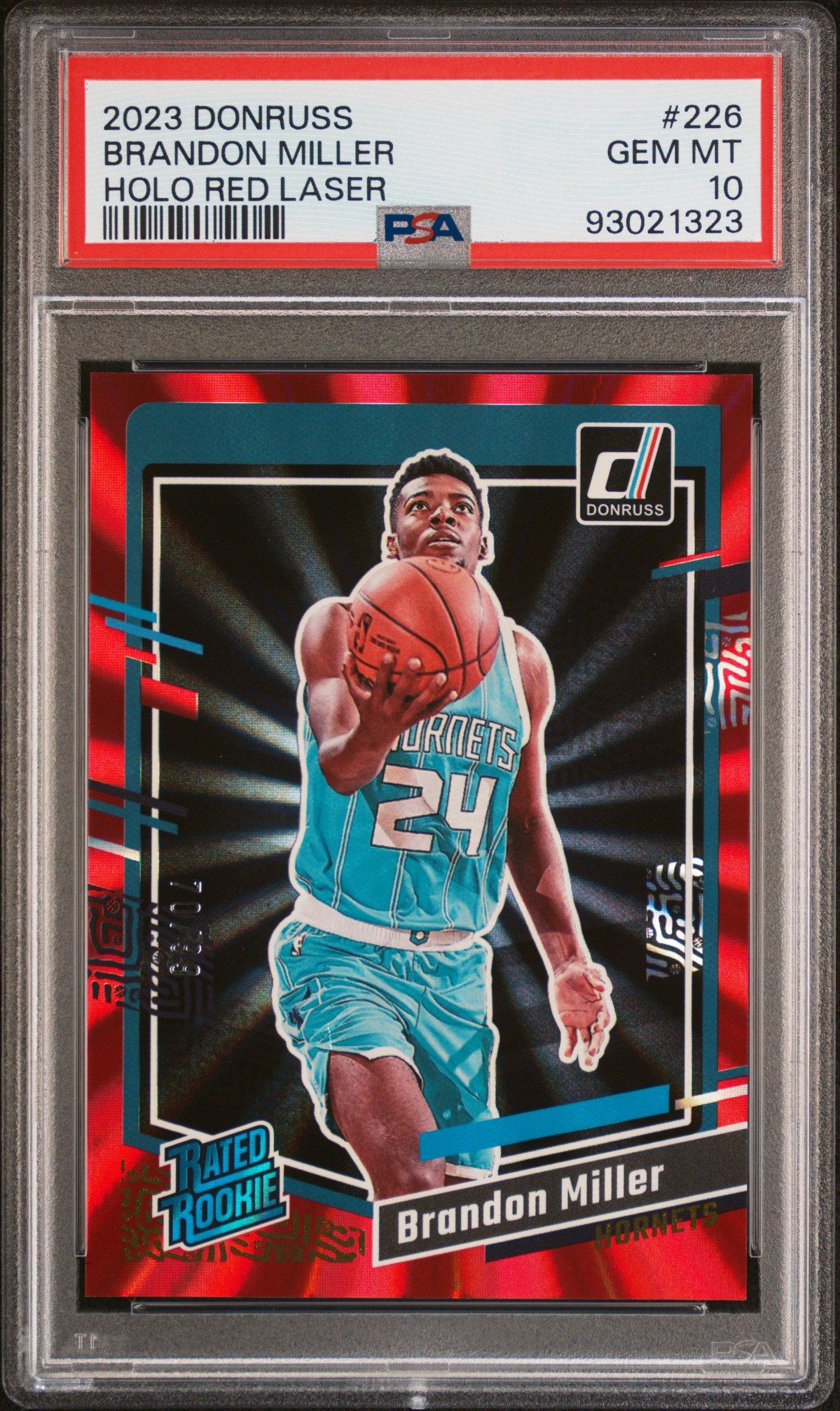2023 Panini Donruss 226 Brandon Miller Holo Red Laser PSA 10