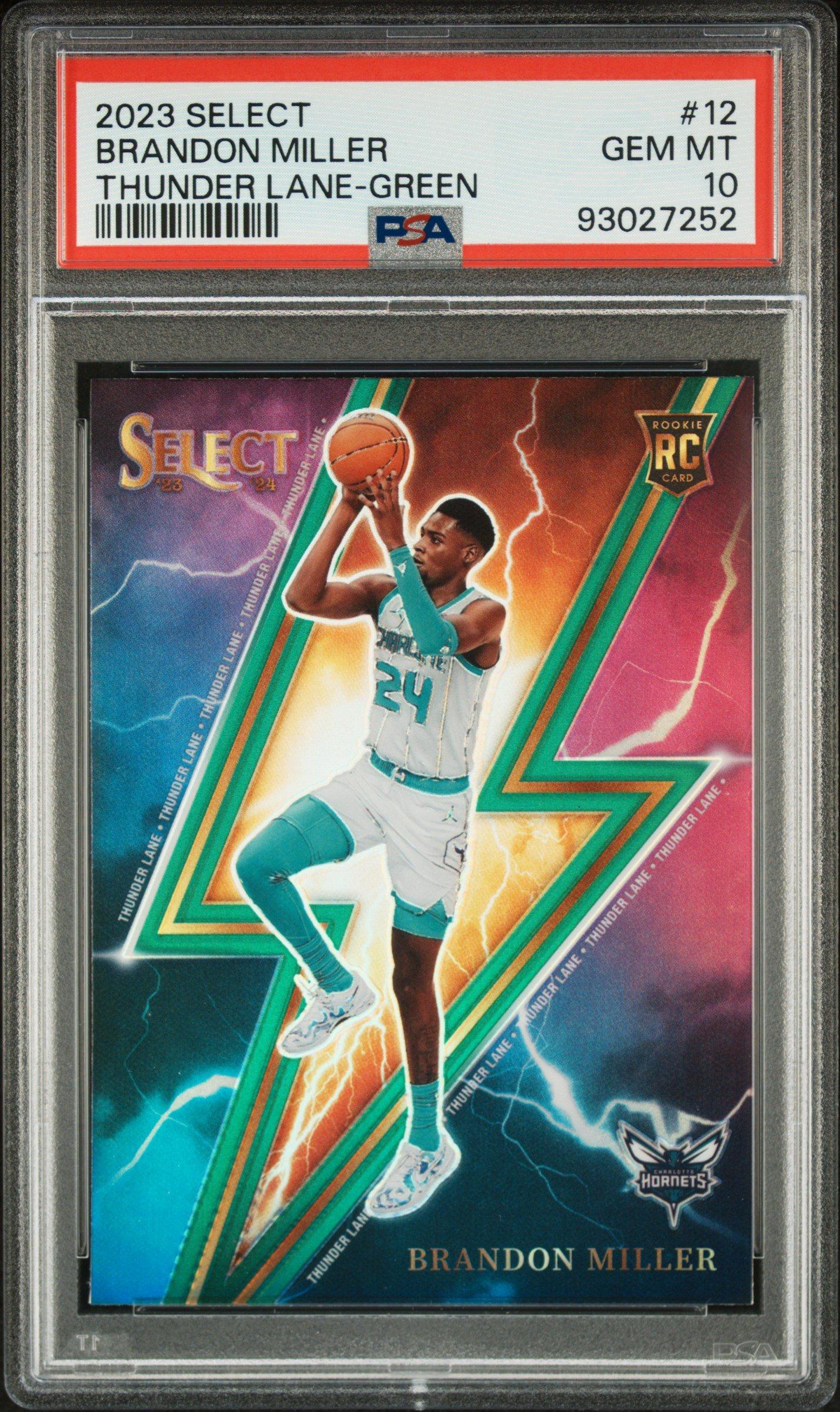 2023 Panini Select Thunder Lane 12 Brandon Miller Green Prizm PSA 