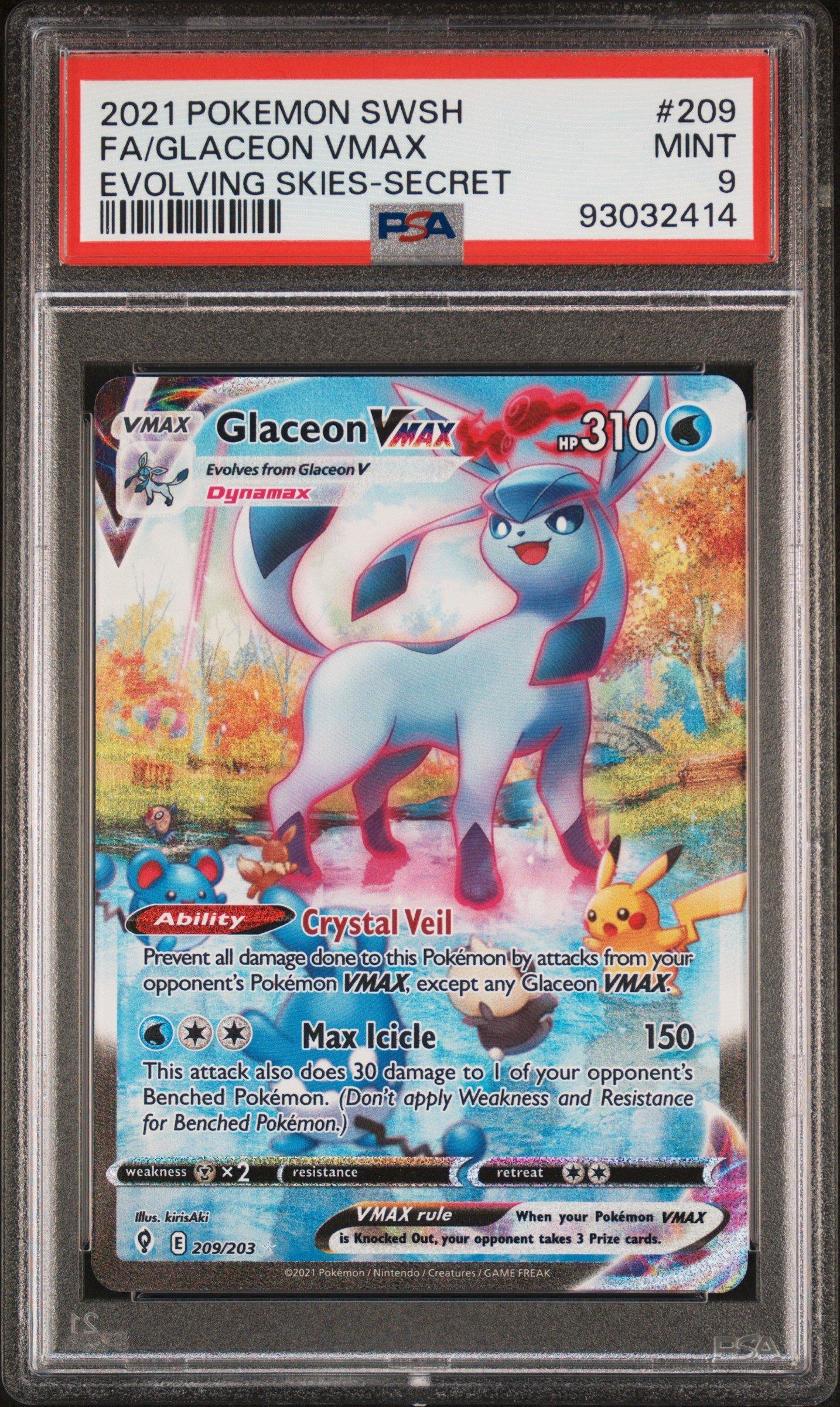 2021 Pokemon Sword & Shield Evolving Skies 209 Full Art/glaceon