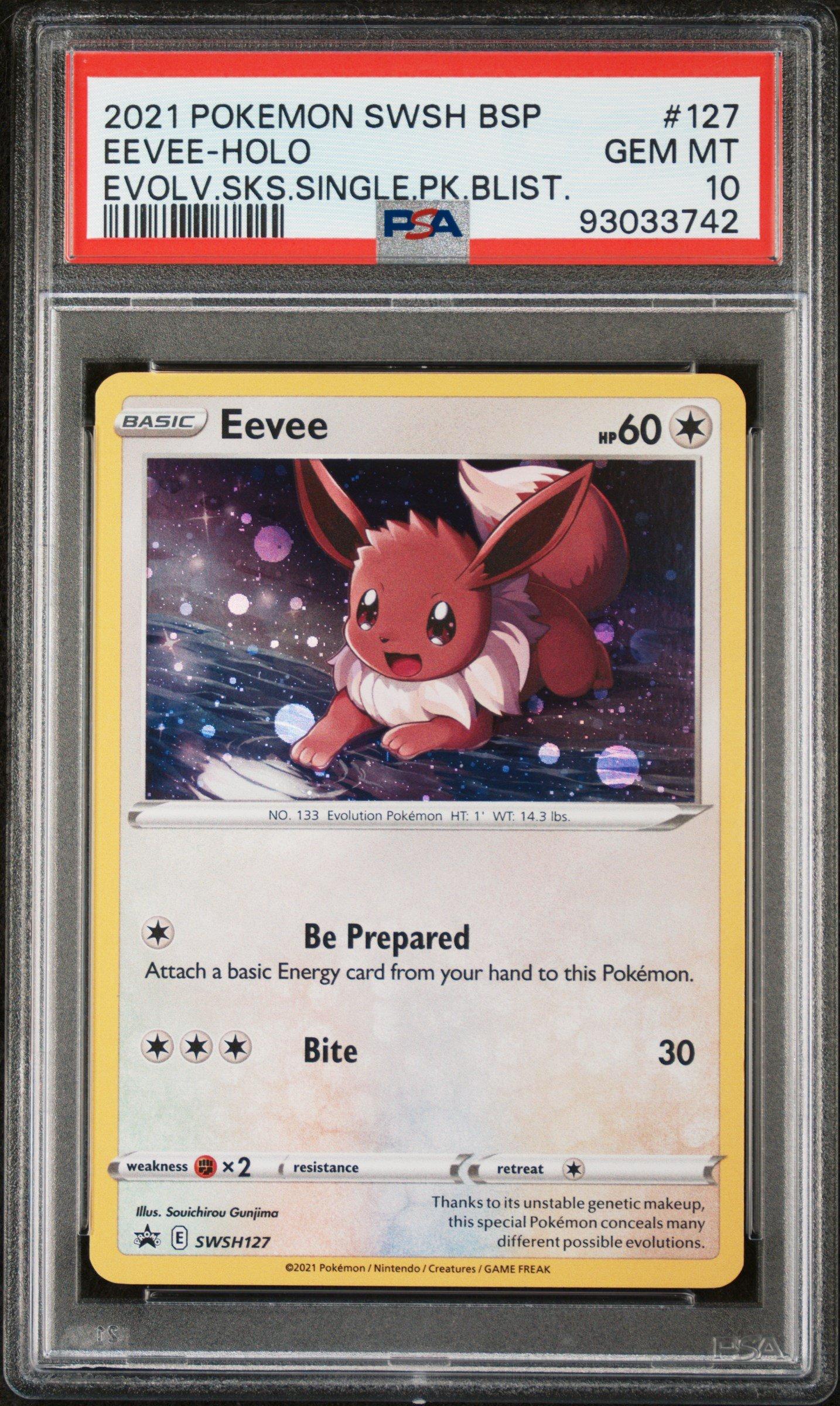 2021 Pokemon Swsh Black Star Promo 127 Eevee-holo Evolving Skies Single ...