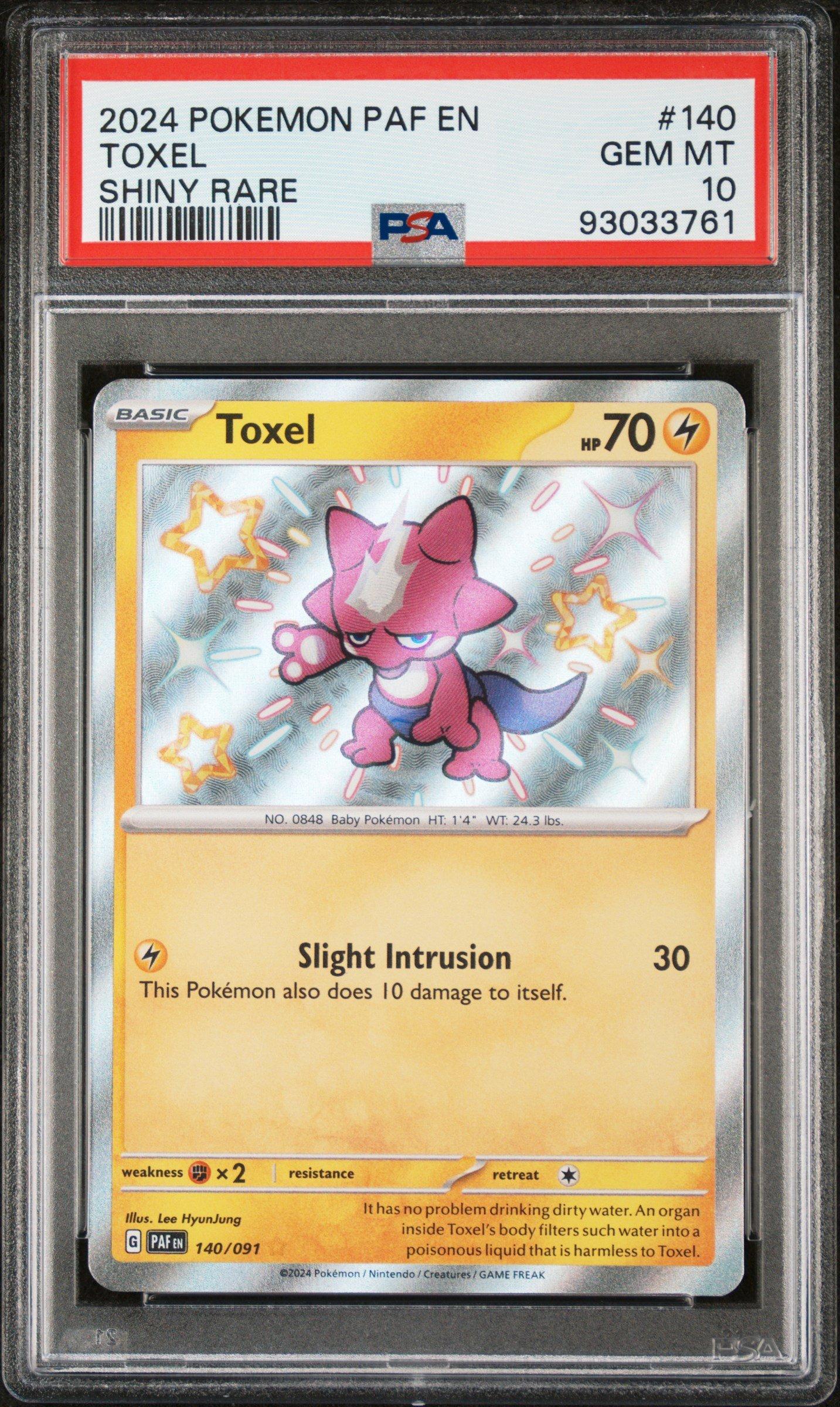 2024 Pokemon Paf En-paldean Fates 140 Toxel Shiny Rare PSA 10