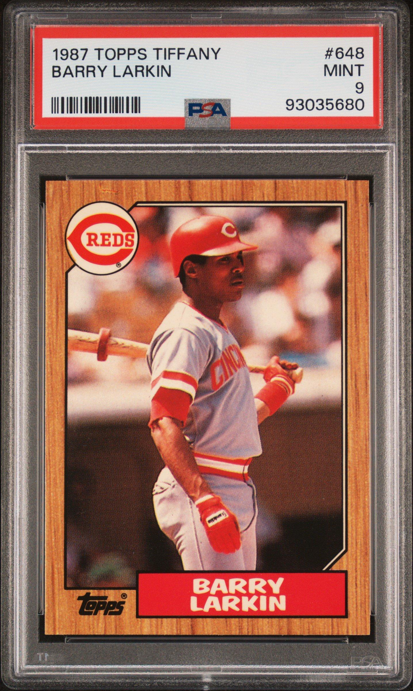 1987 Topps Tiffany 648 Barry Larkin PSA 9
