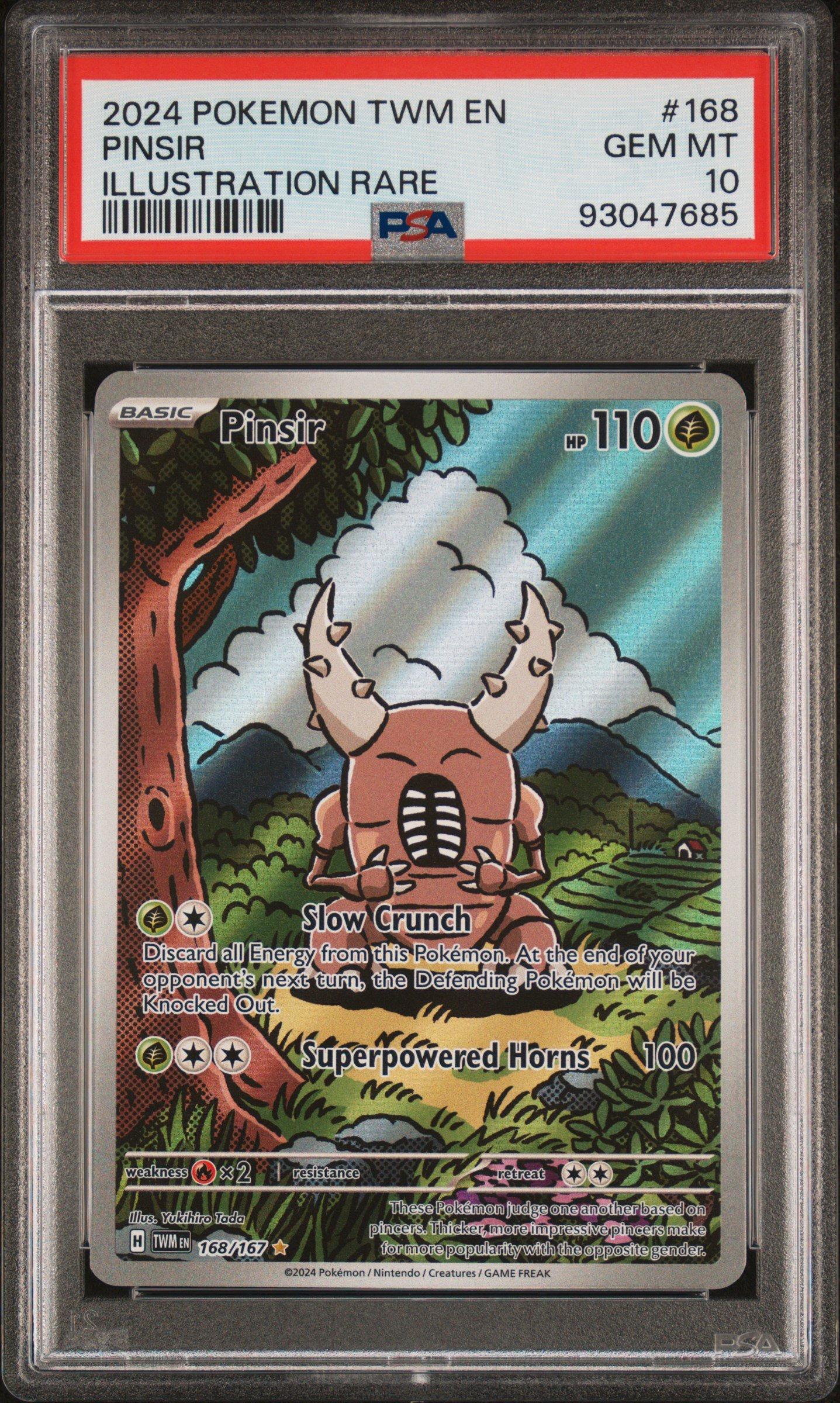 2024 Pokemon Twm En-twilight Masquerade 168 Pinsir Illustration Rare PSA