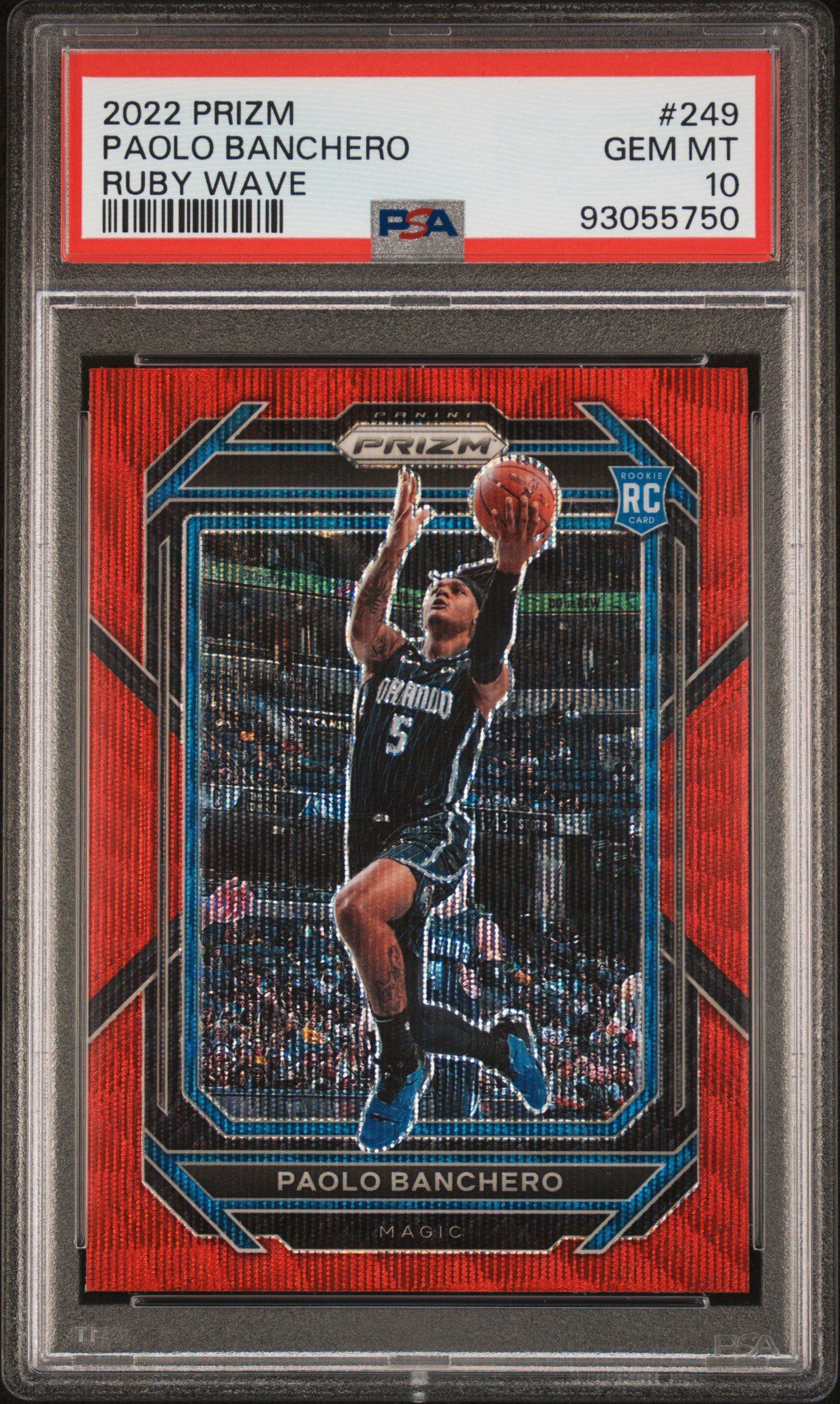 2022 Panini Prizm 249 Paolo Banchero Ruby Wave PSA 10