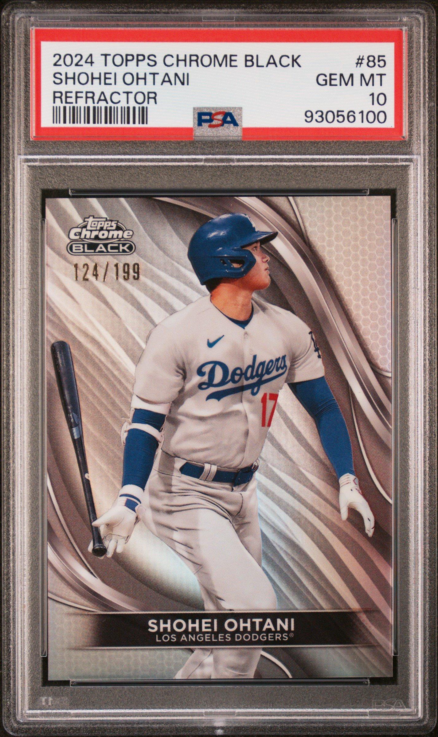 2024 Topps Chrome Black 85 Shohei Ohtani Refractor PSA 10 Graded