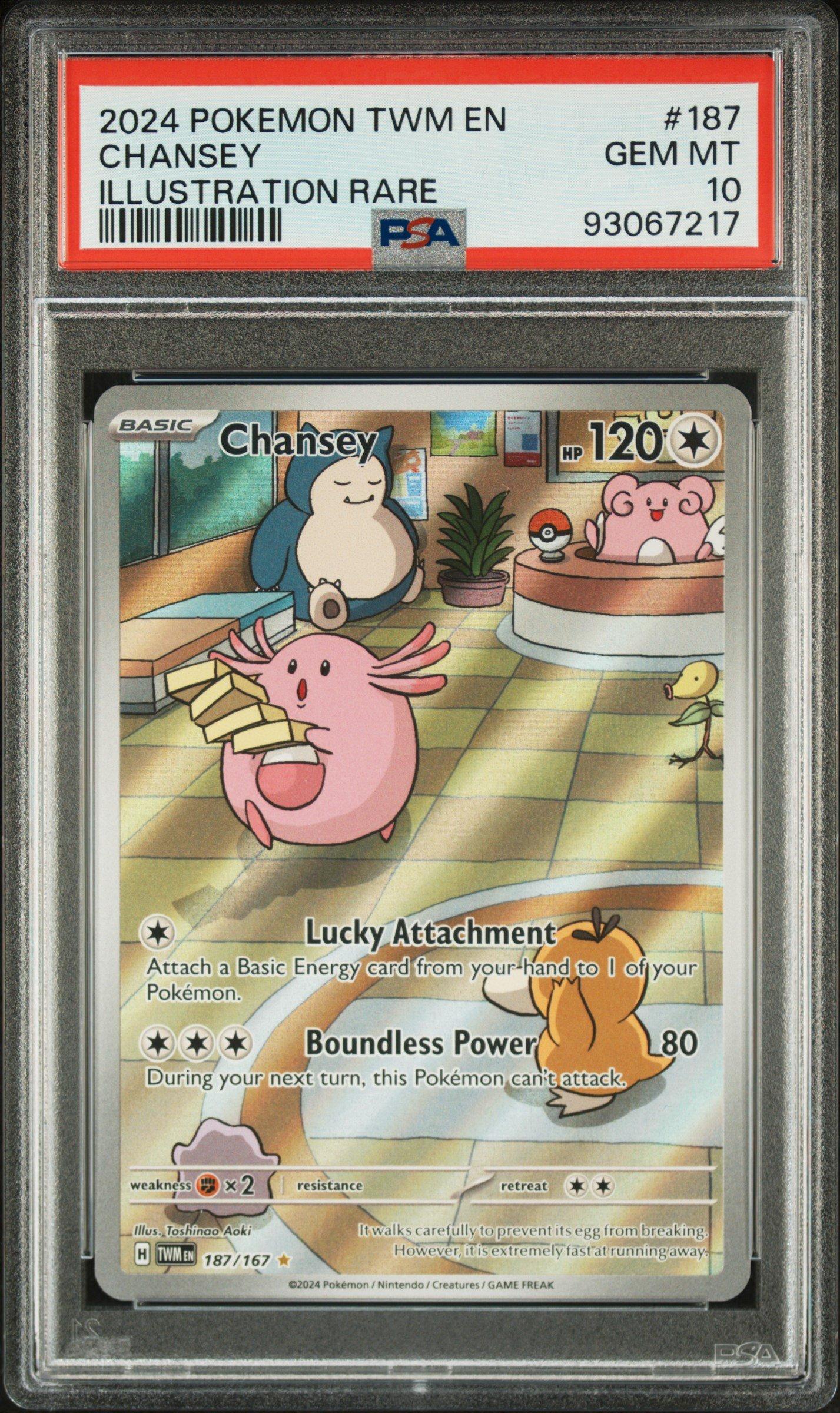 2024 Pokemon Twm En-twilight Masquerade 187 Chansey Illustration Rare PSA