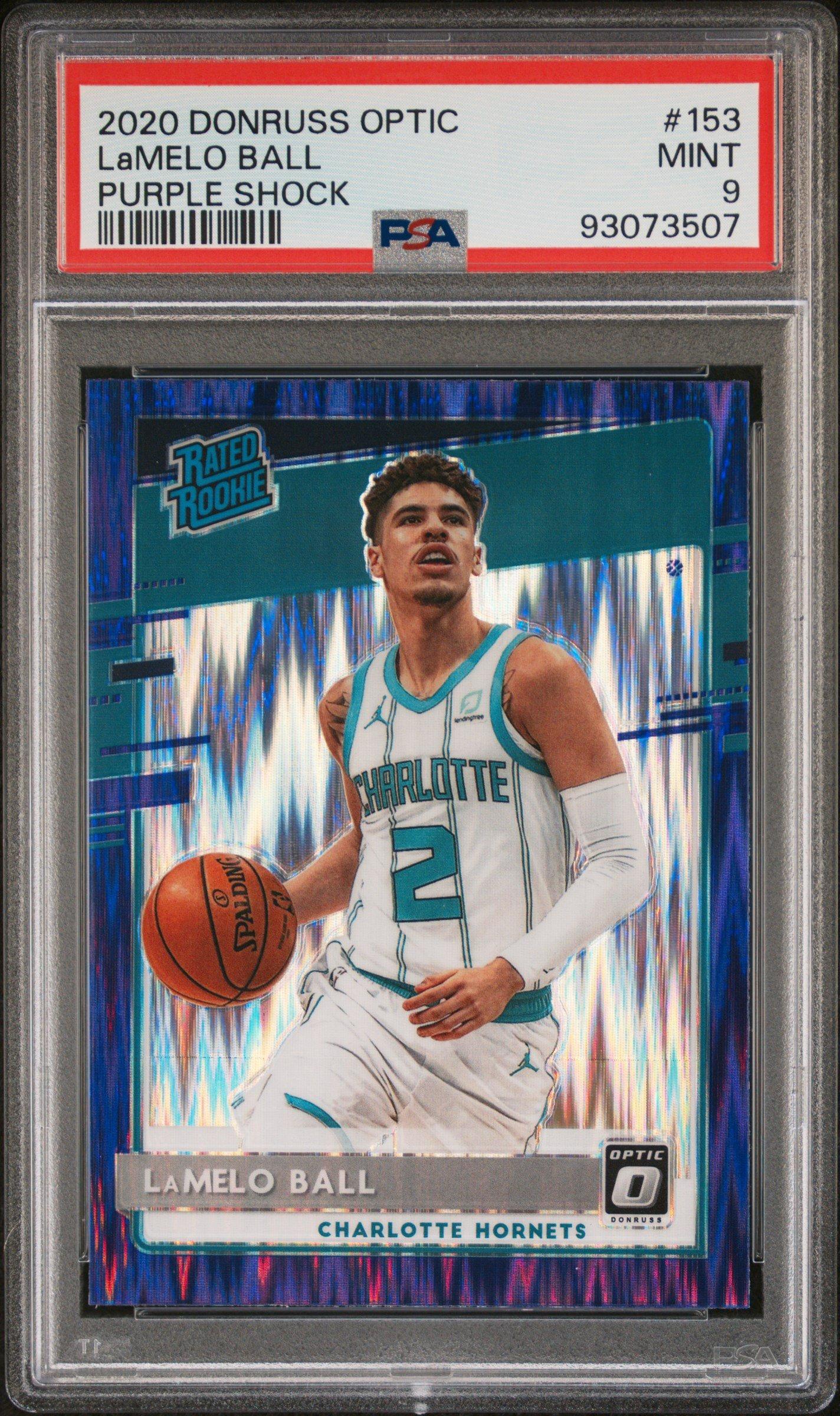2020 Panini Donruss Optic 153 Lamelo Ball Purple Shock PSA