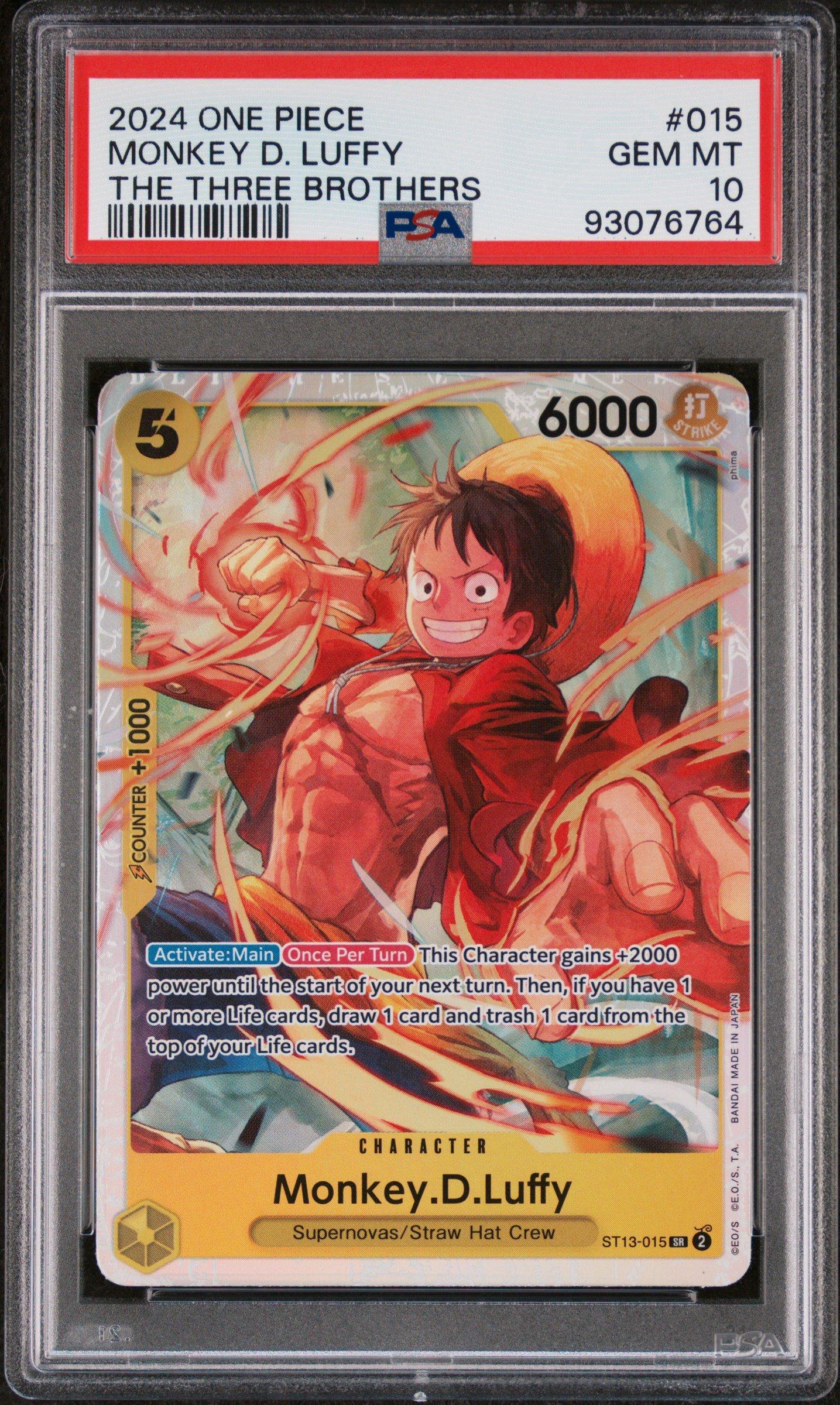 2024 One Piece Ultra Deck-the Three Brothers 015 Monkey D. Luffy PSA 10