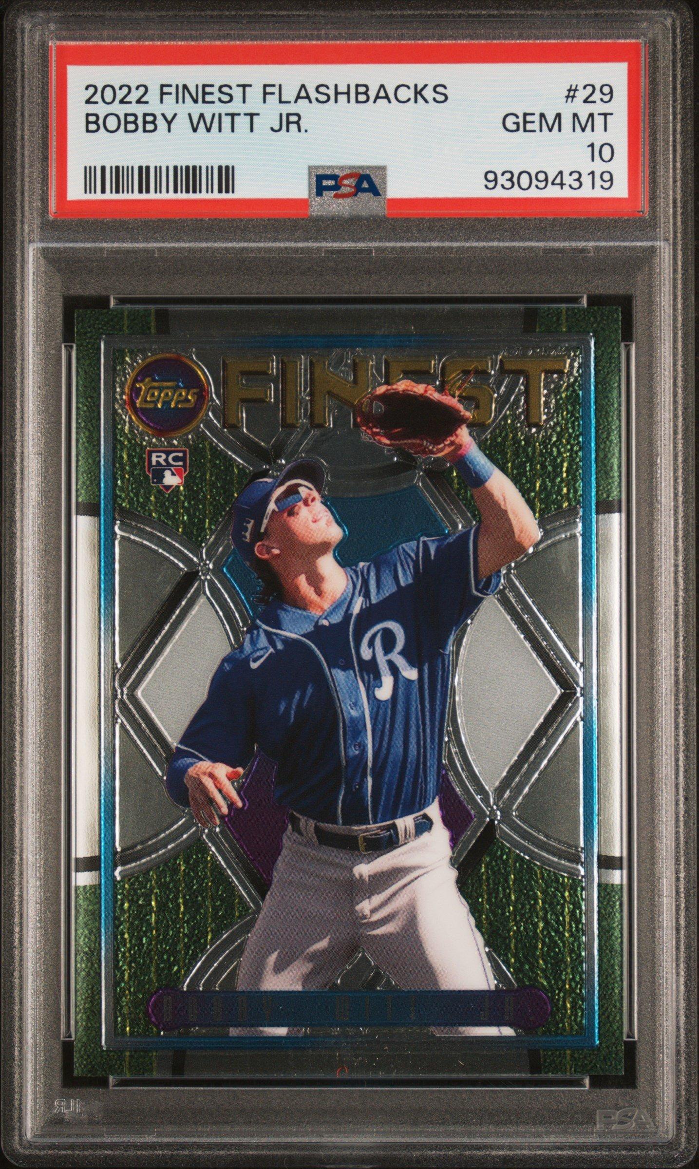 2022 Topps Finest Flashbacks 29 Bobby Witt Jr. PSA 10 Graded Card 