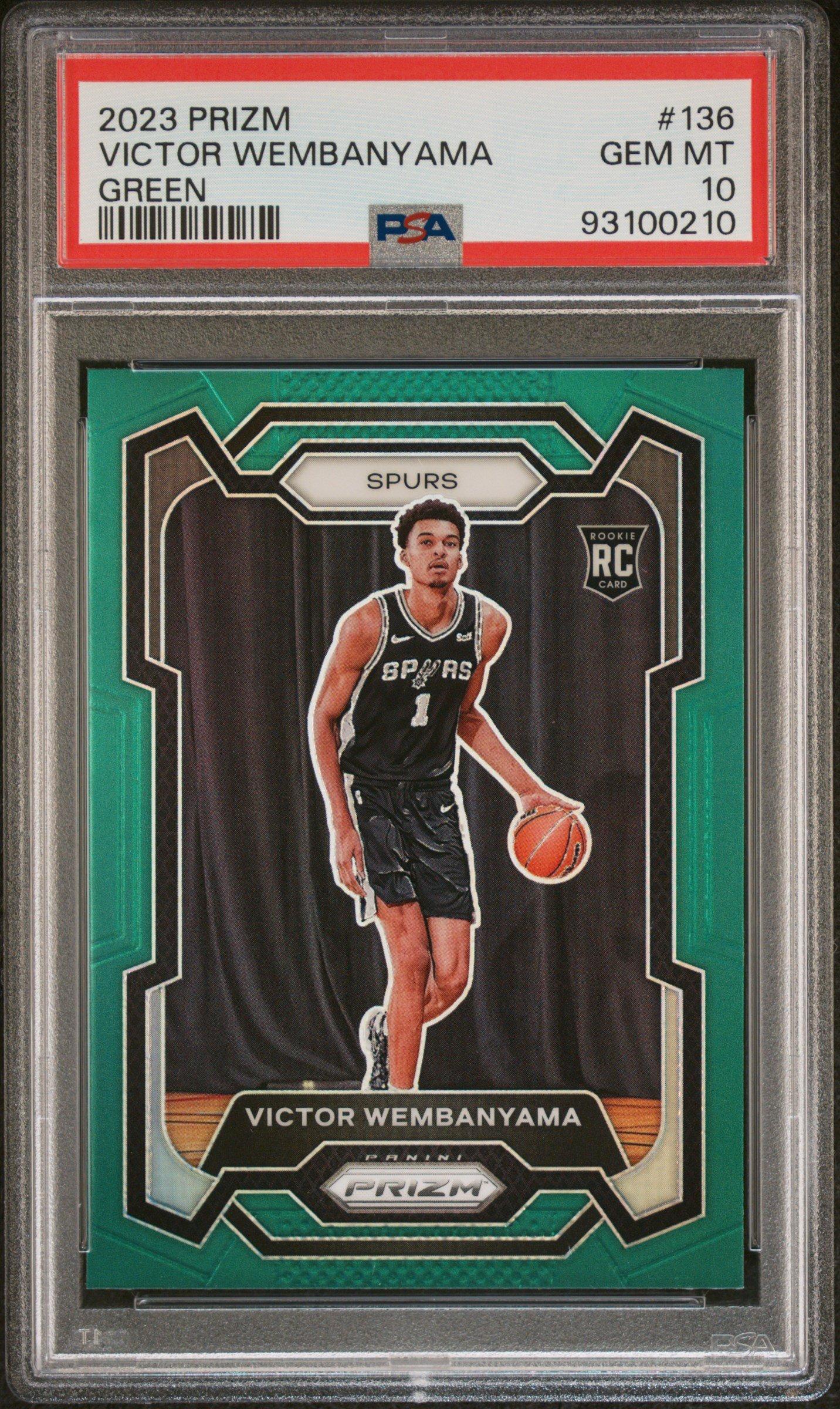2023 Panini Prizm 136 Victor Wembanyama Green Prizm PSA 10 Graded